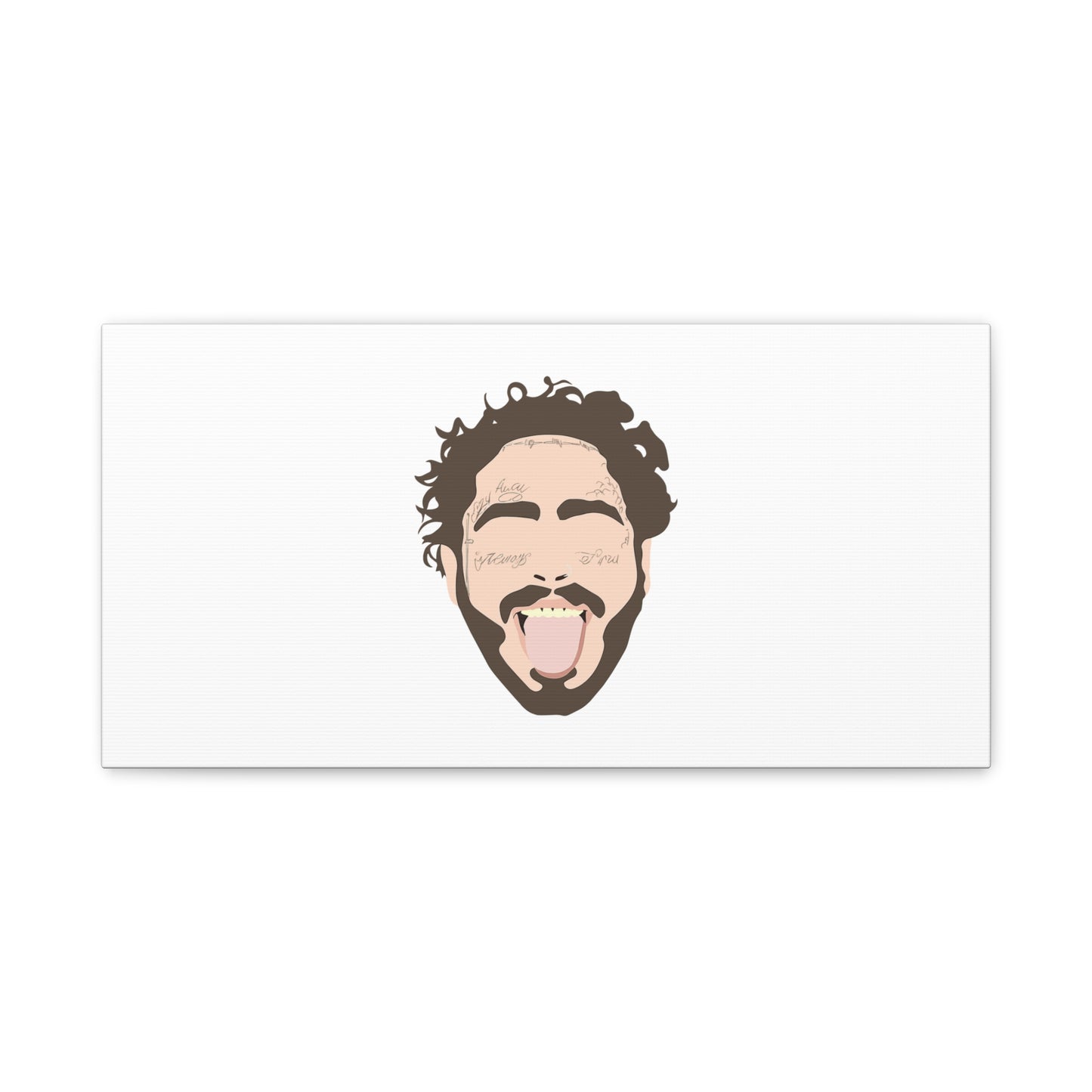 Minimalist Tongue Out Cartoon Face Canvas
