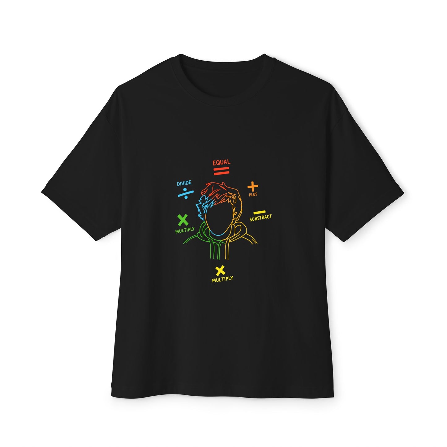 Minimalist Divide Symbol with Brush Oversized Boxy Tee