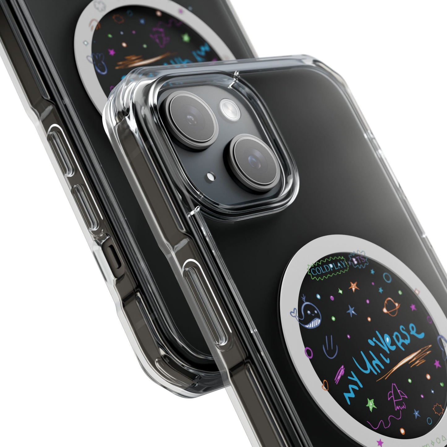 Neon Space Doodles Magnetic Clear Impact case