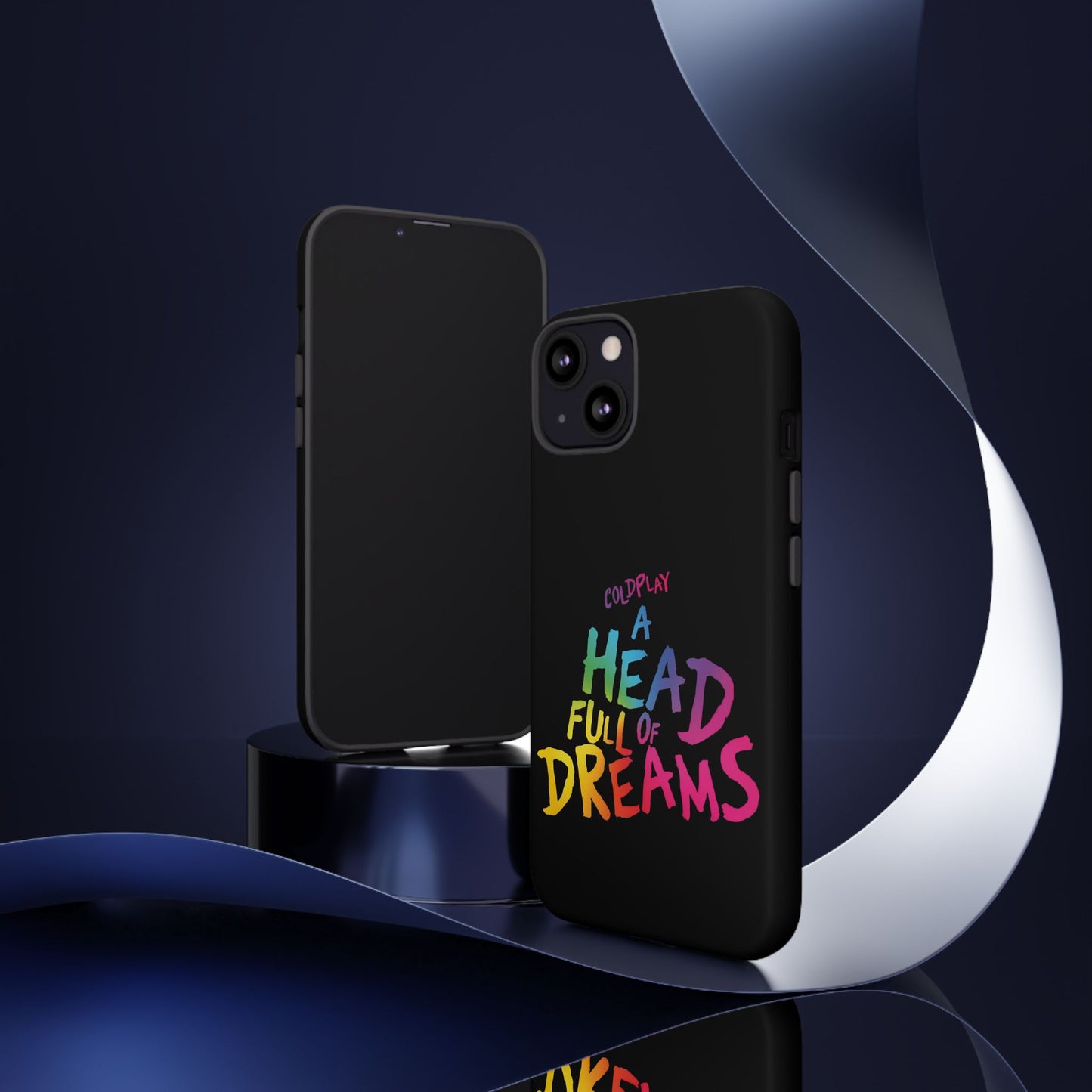Premium Tough Case for iPhone 12 to 16 Pro Max Showcasing Coldplay’s Iconic A Head Full of Dreams