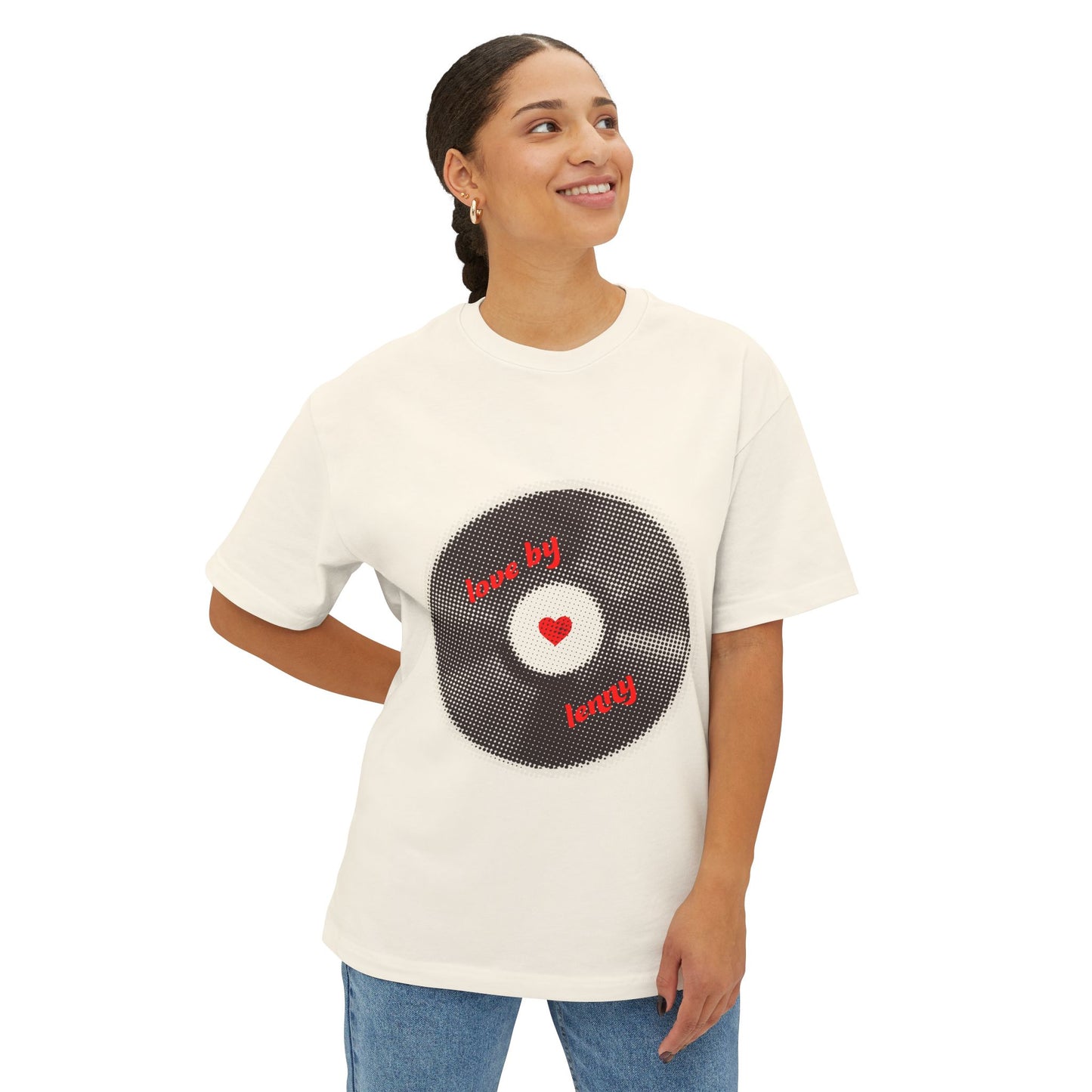 Vinyl Love Spin Unisex Oversized Boxy tee