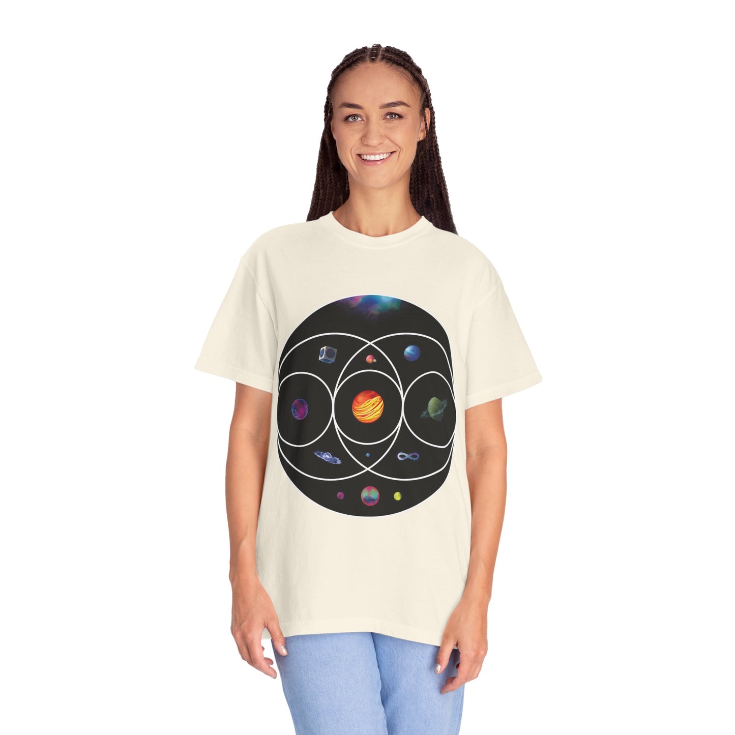 Unisex Garment-Dyed T-Shirt Inspired by Coldplay’s Illustration Concept