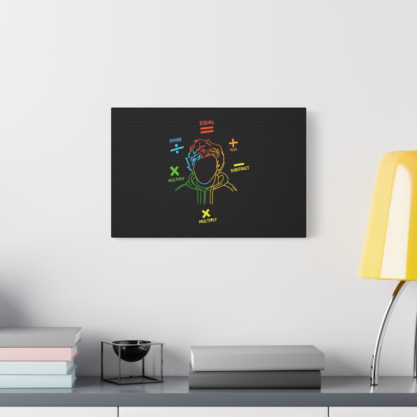 Minimalist Divide Symbol with Brush Matte Canvas