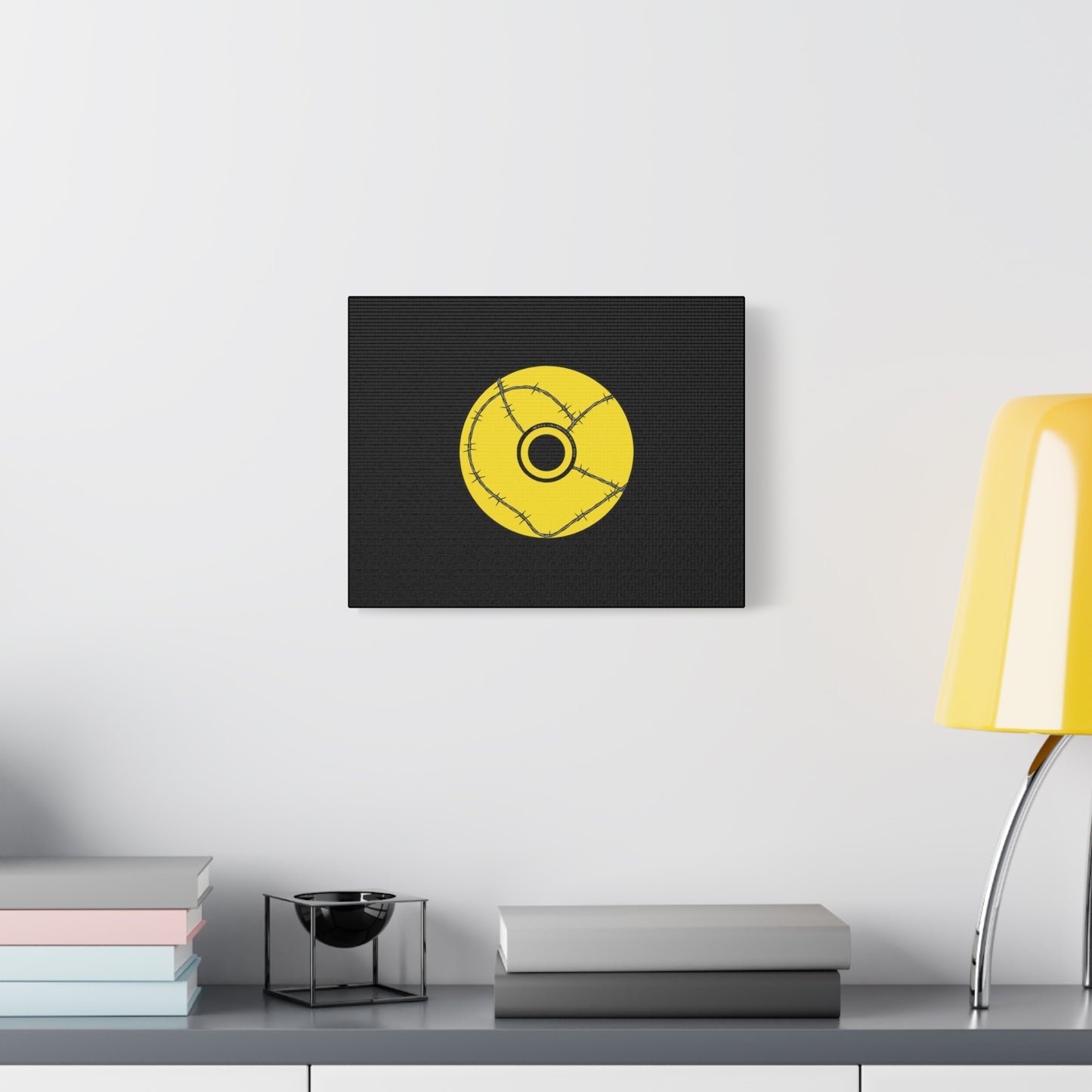 Minimalist Black Disc Outline Canvas