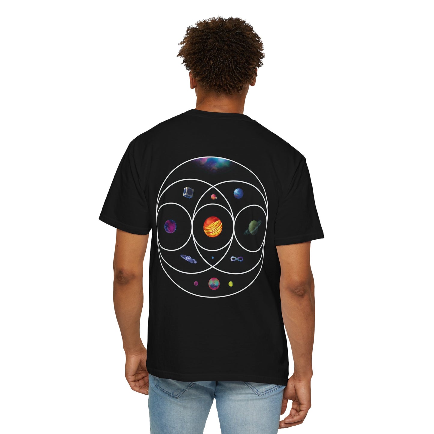 Unisex Garment-Dyed T-Shirt Inspired by Coldplay’s Illustration Concept_B