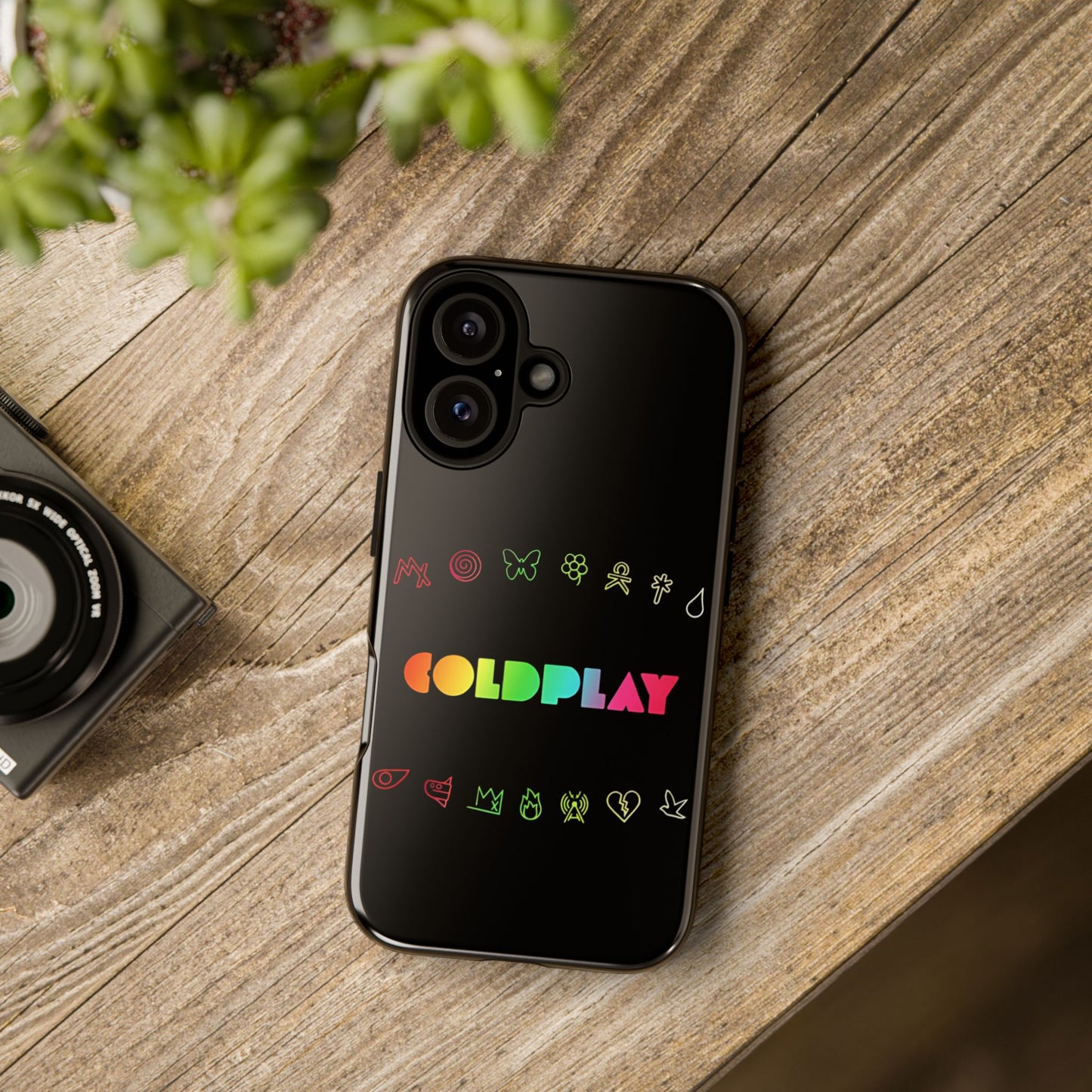 Premium Tough Case for iPhone 12 to 16 Pro Max Showcasing Coldplay’s Signage