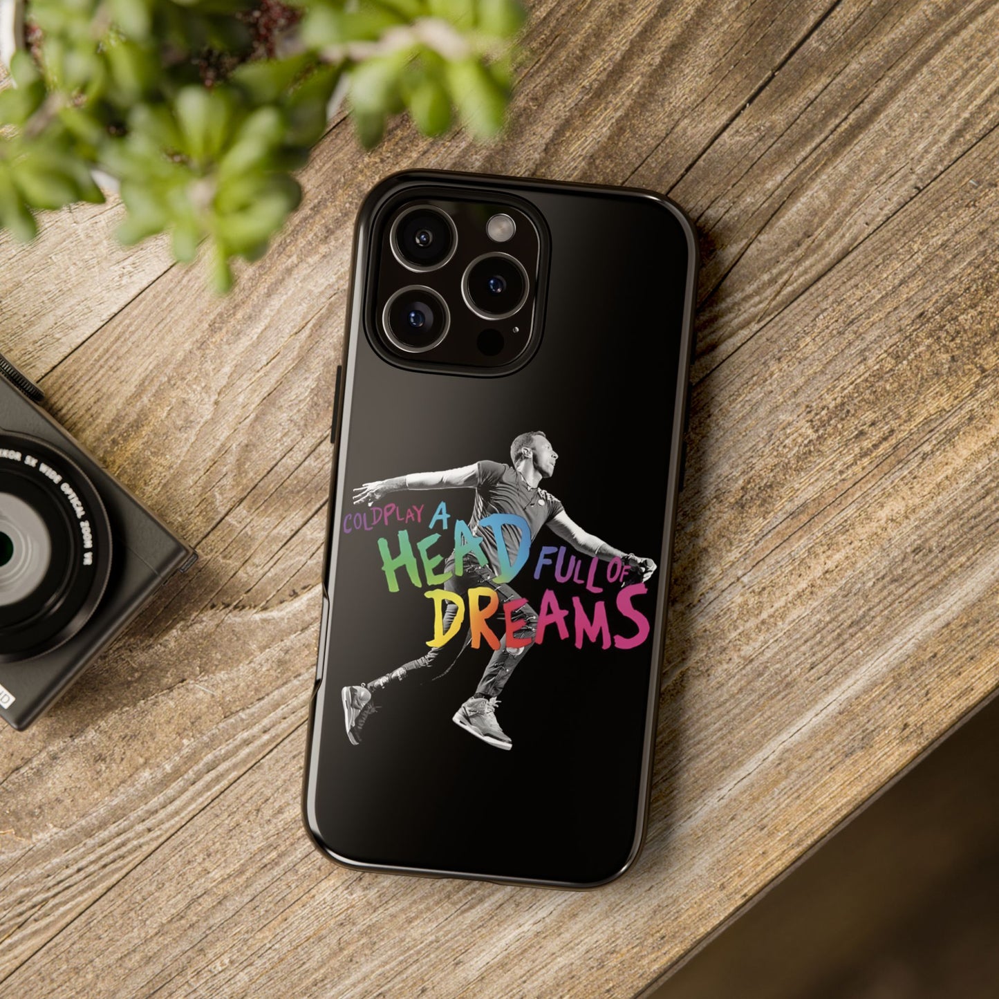 Premium Tough Case for iPhone 12 to 16 Pro Max Showcasing Coldplay A Head Full of Dreams Chris