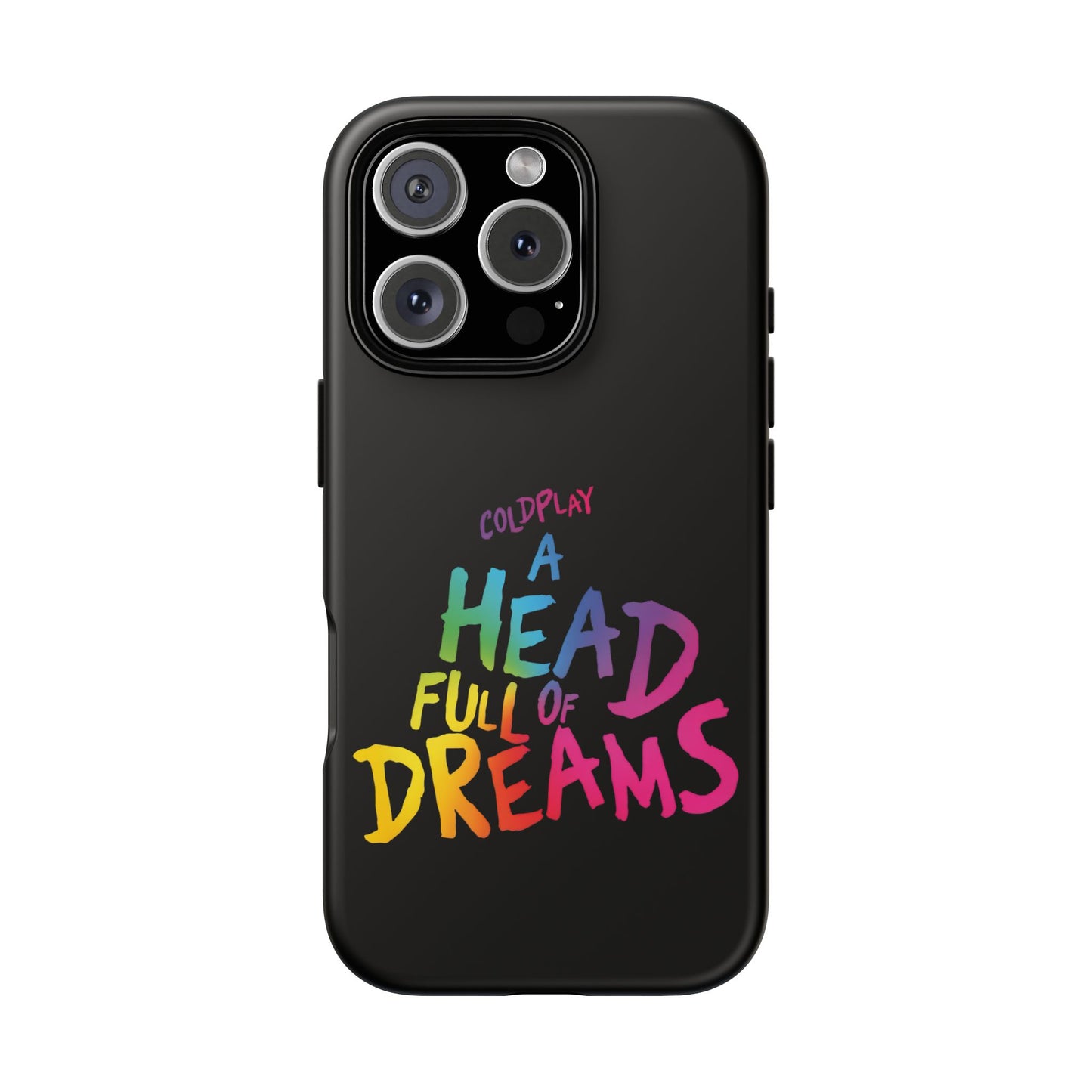 Premium Tough Case for iPhone 12 to 16 Pro Max Showcasing Coldplay’s Iconic A Head Full of Dreams