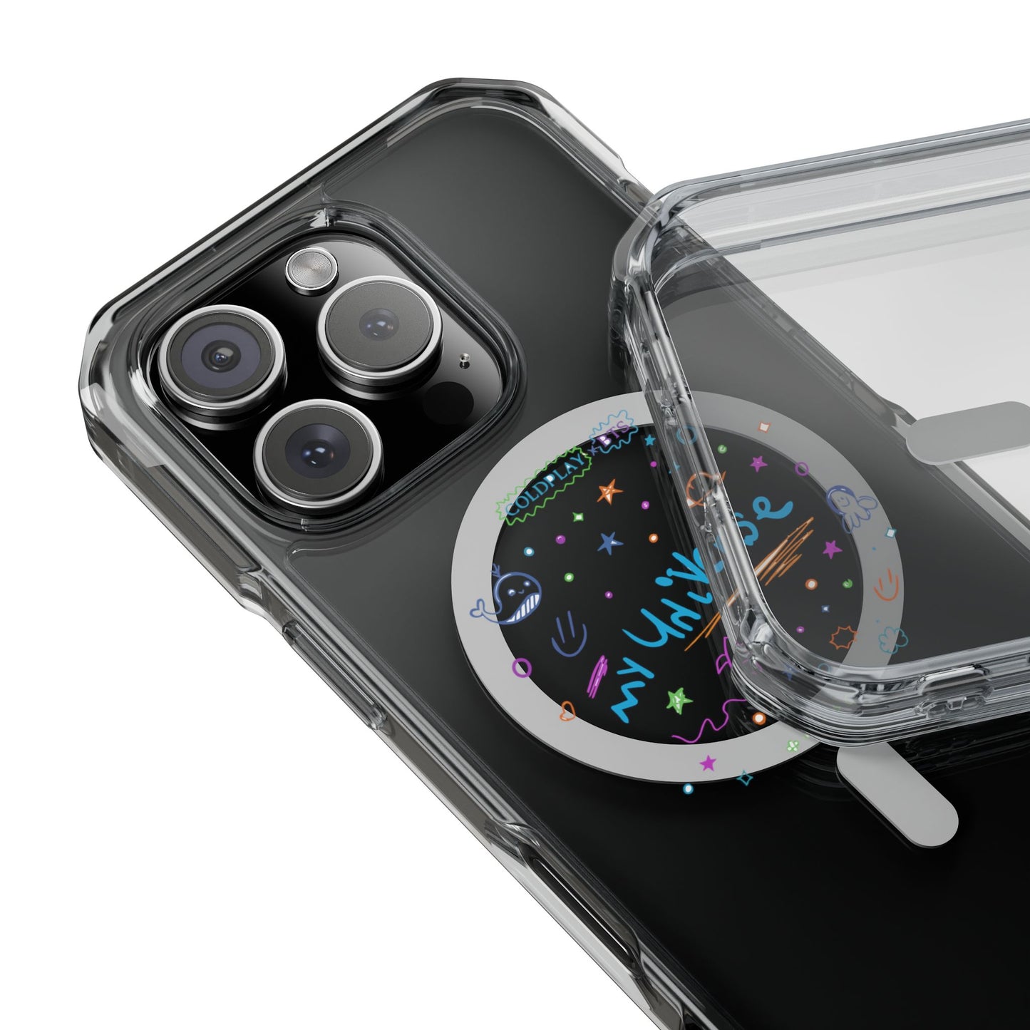 Neon Space Doodles Magnetic Clear Impact case