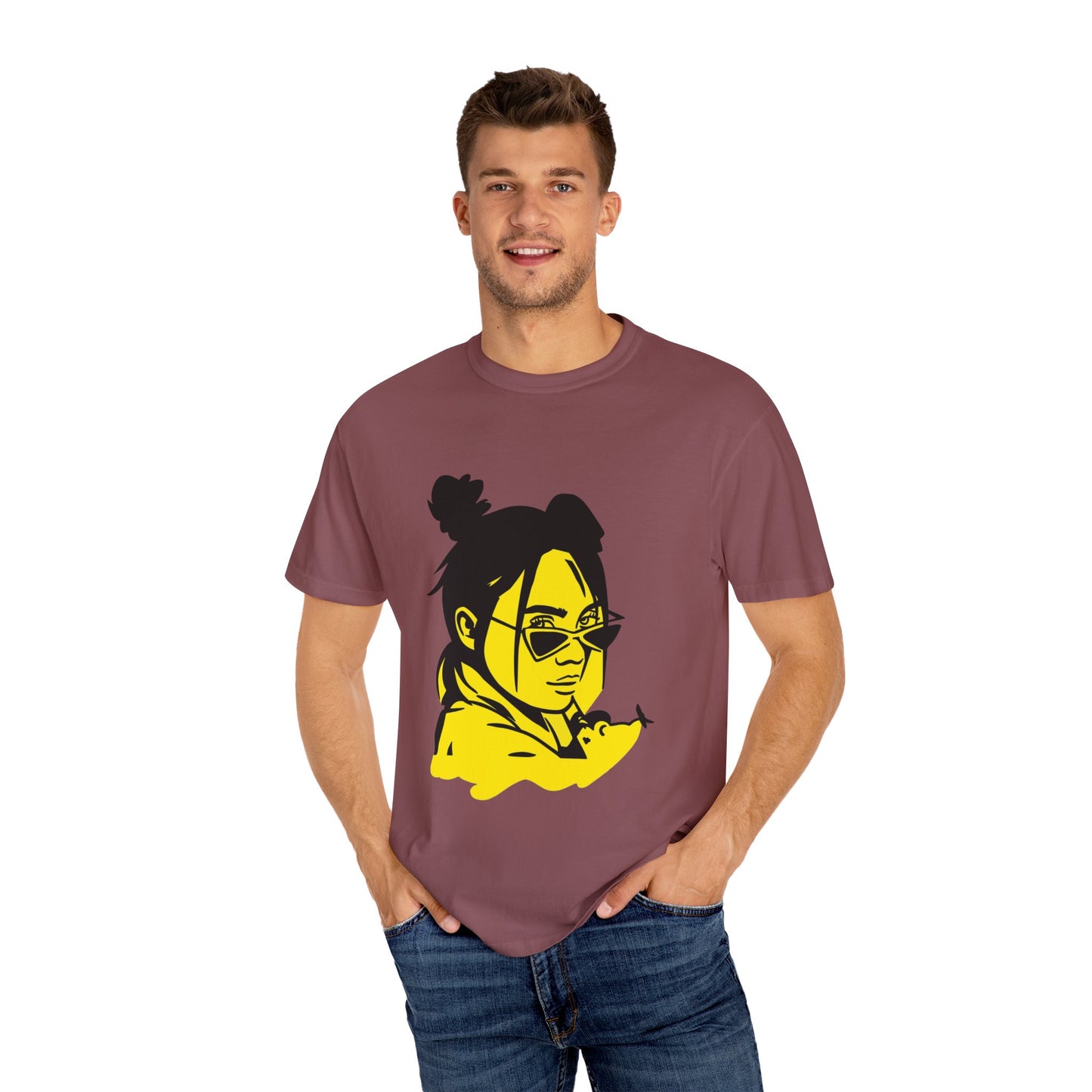 Neon Mood Portrait Unisex Dyed T-shirt