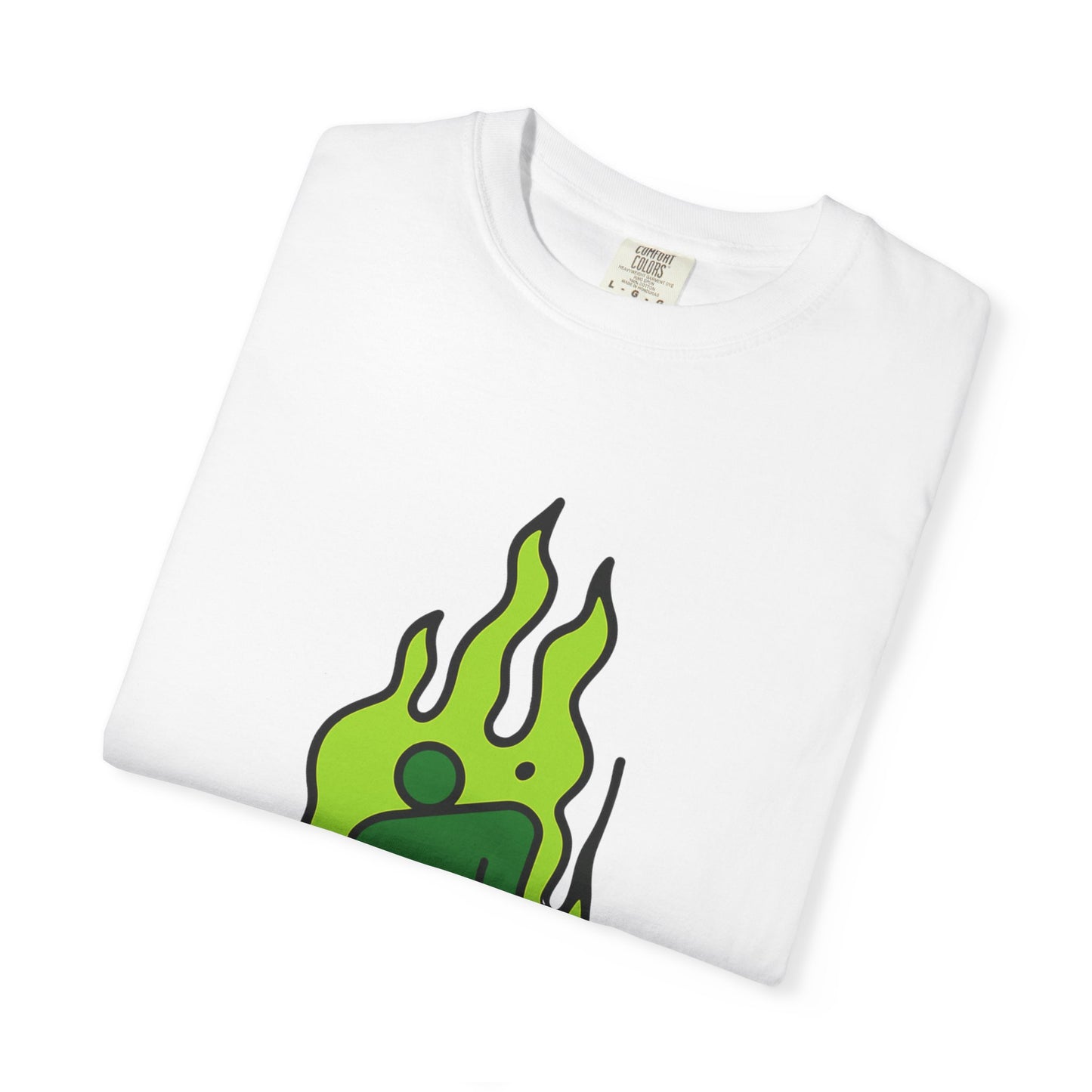 Green Flame Icon Unisex Dyed T-shirt