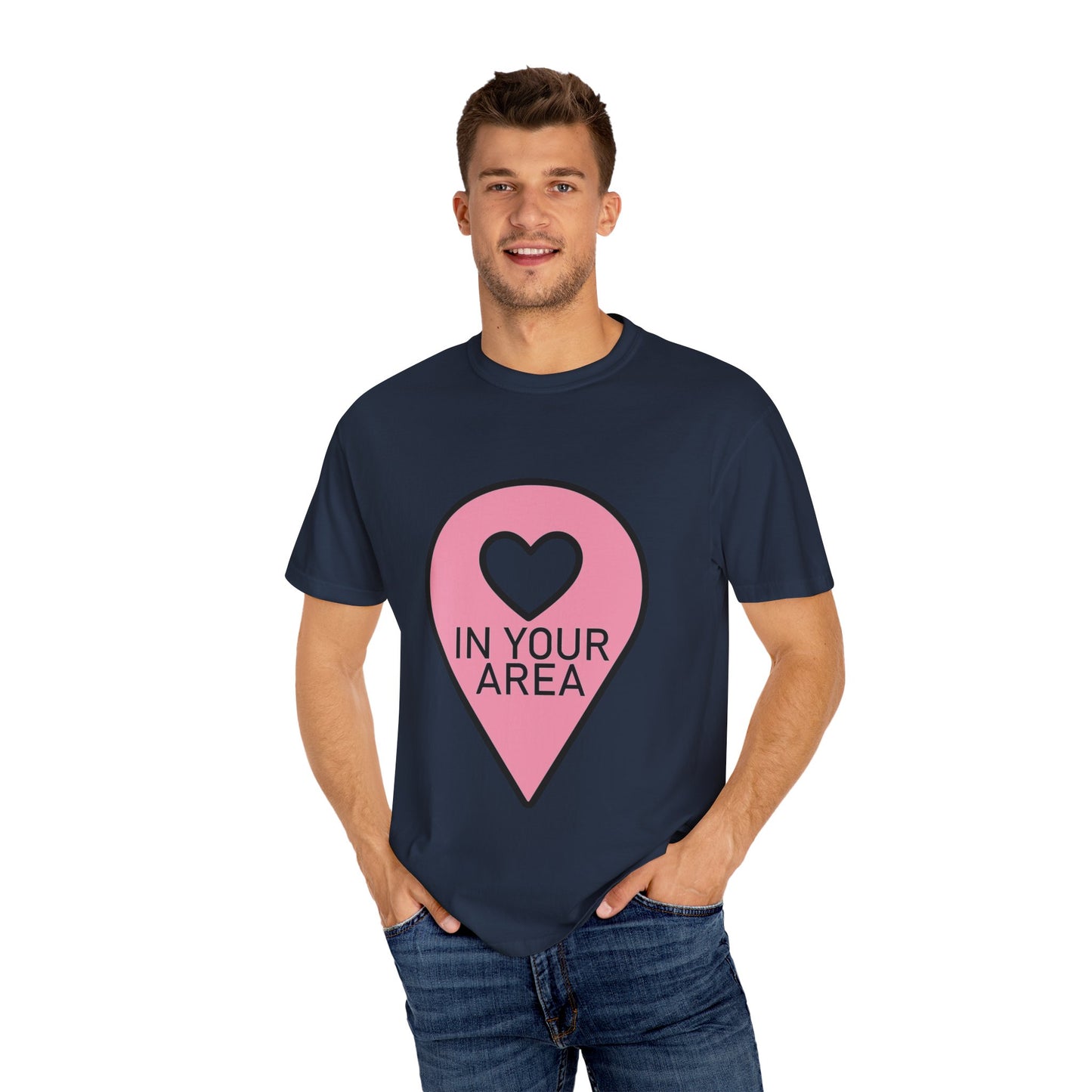 In Your Area Pin Marker – Dyed T-shirt