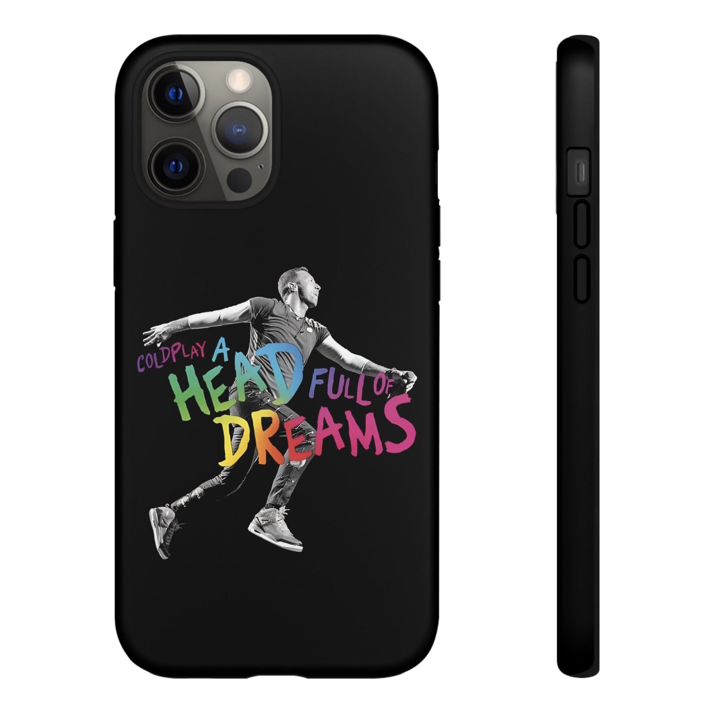 Premium Tough Case for iPhone 12 to 16 Pro Max Showcasing Coldplay A Head Full of Dreams Chris