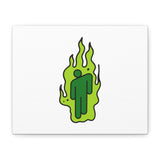 Green Flame Icon Matte Canvas
