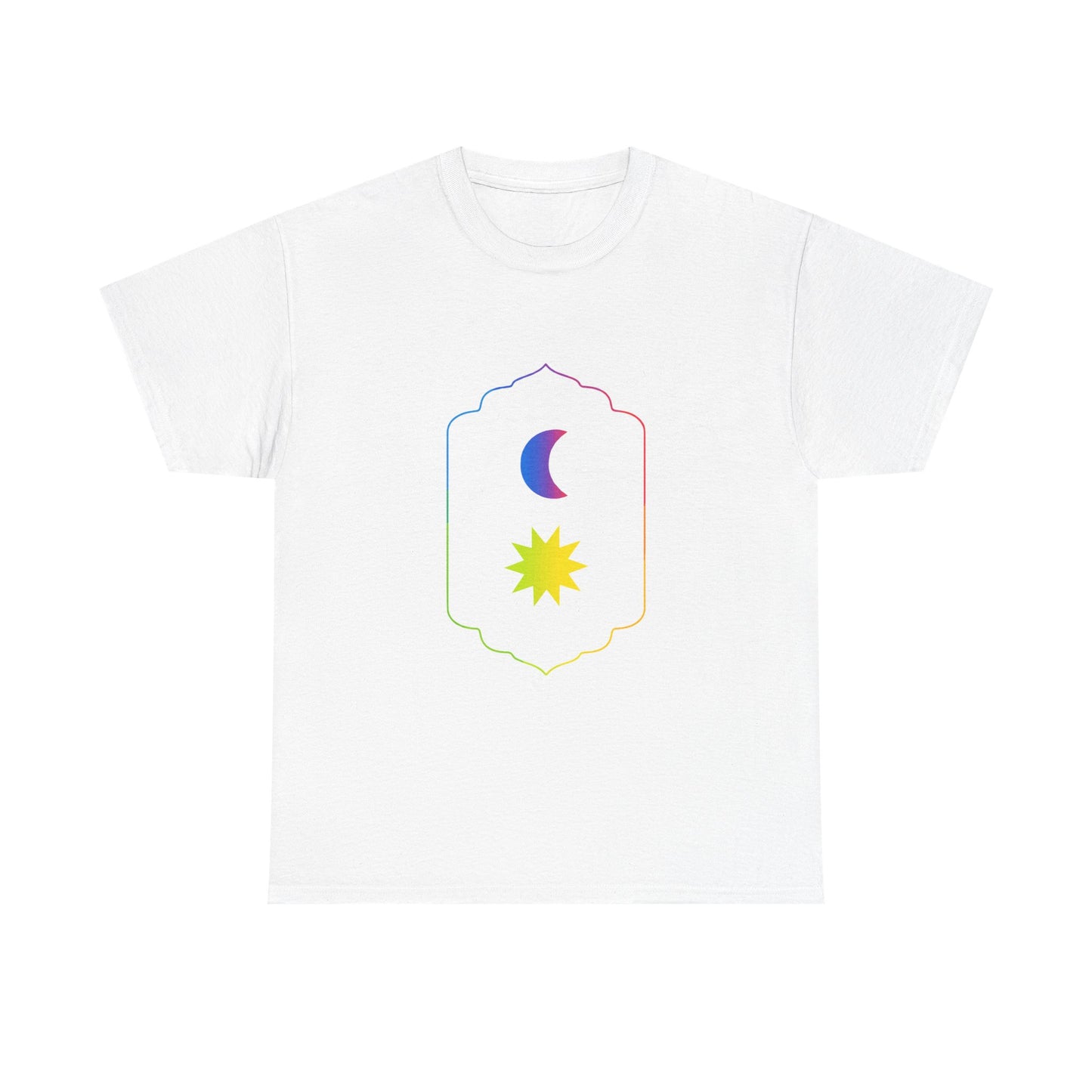 Gradient Moon and Star Emblem Unisex Cotton Tee
