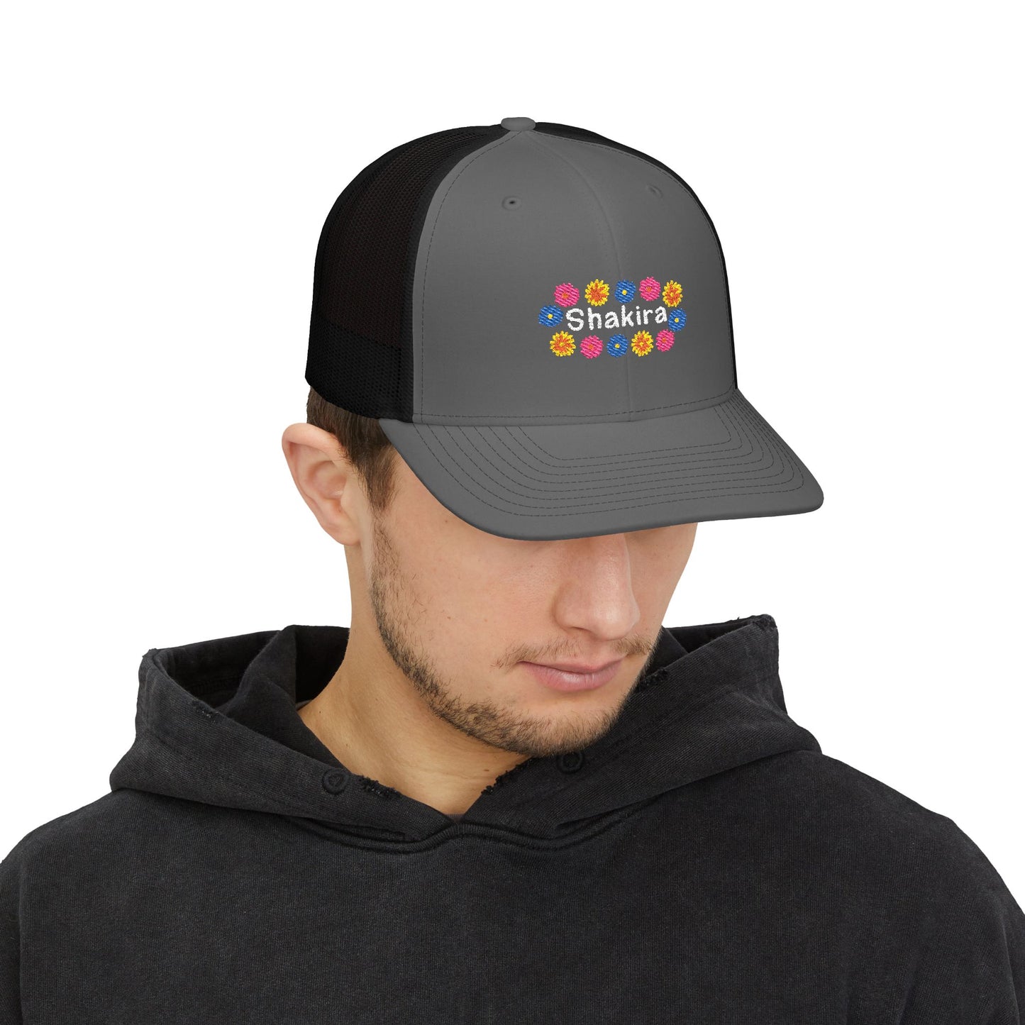 Retro Floral Groove Snapback Trucker cap