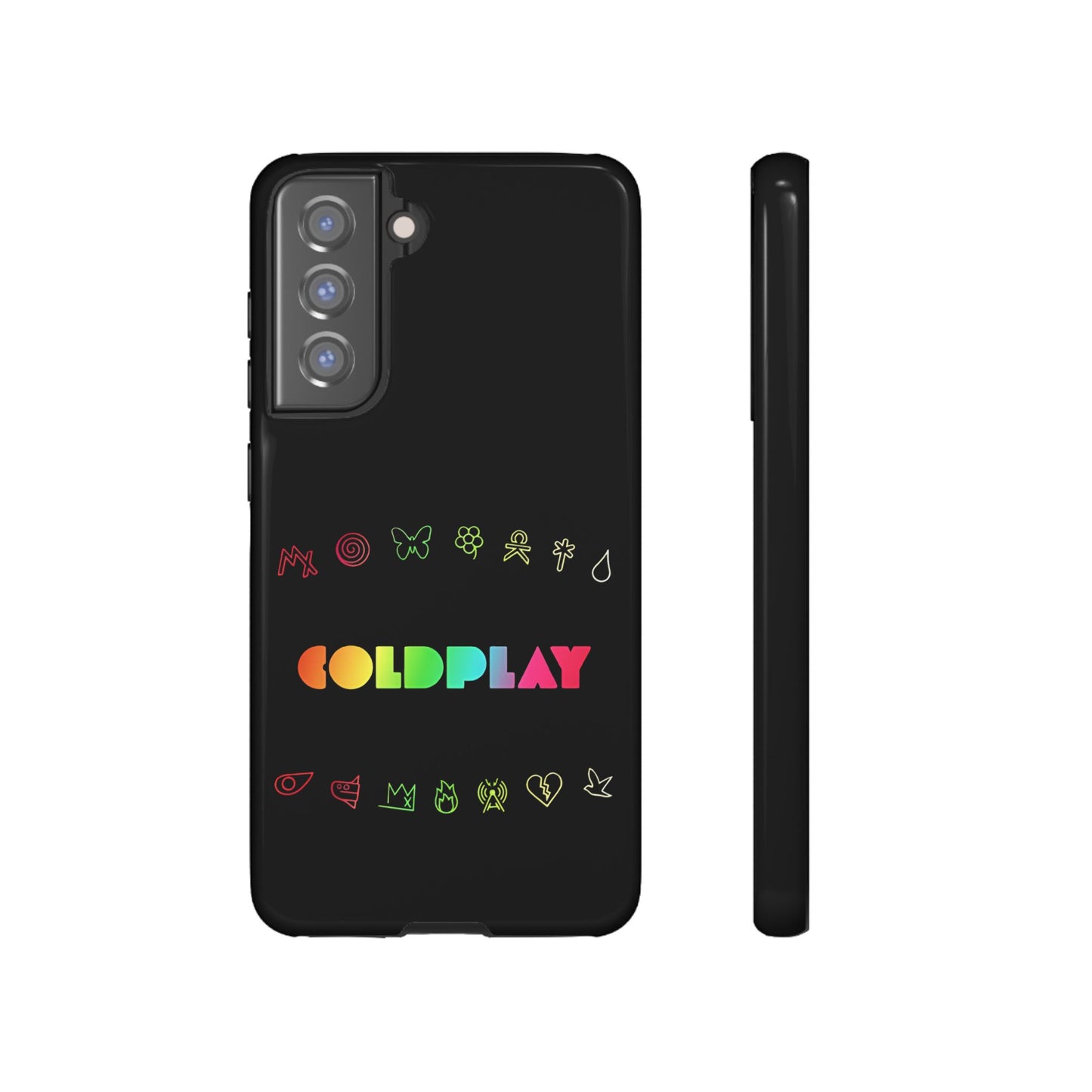Premium Tough Case for Samsung S21 to S25 Ultra Showcasing Coldplay’s Signage