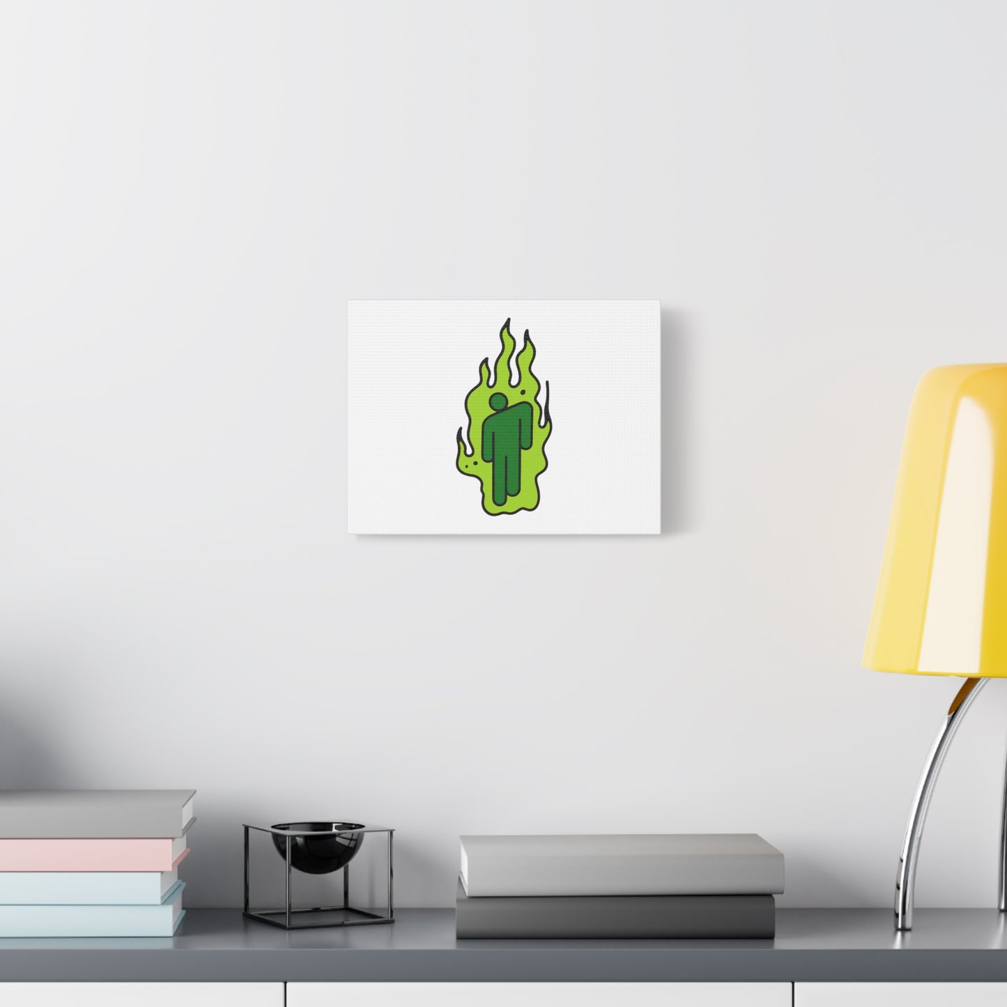 Green Flame Icon Matte Canvas