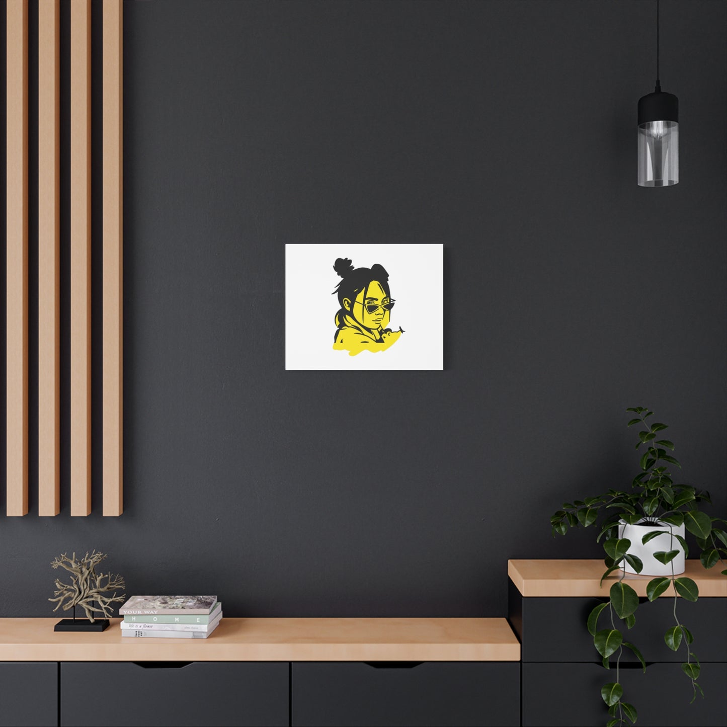 Neon Mood Portrait Matte Canvas