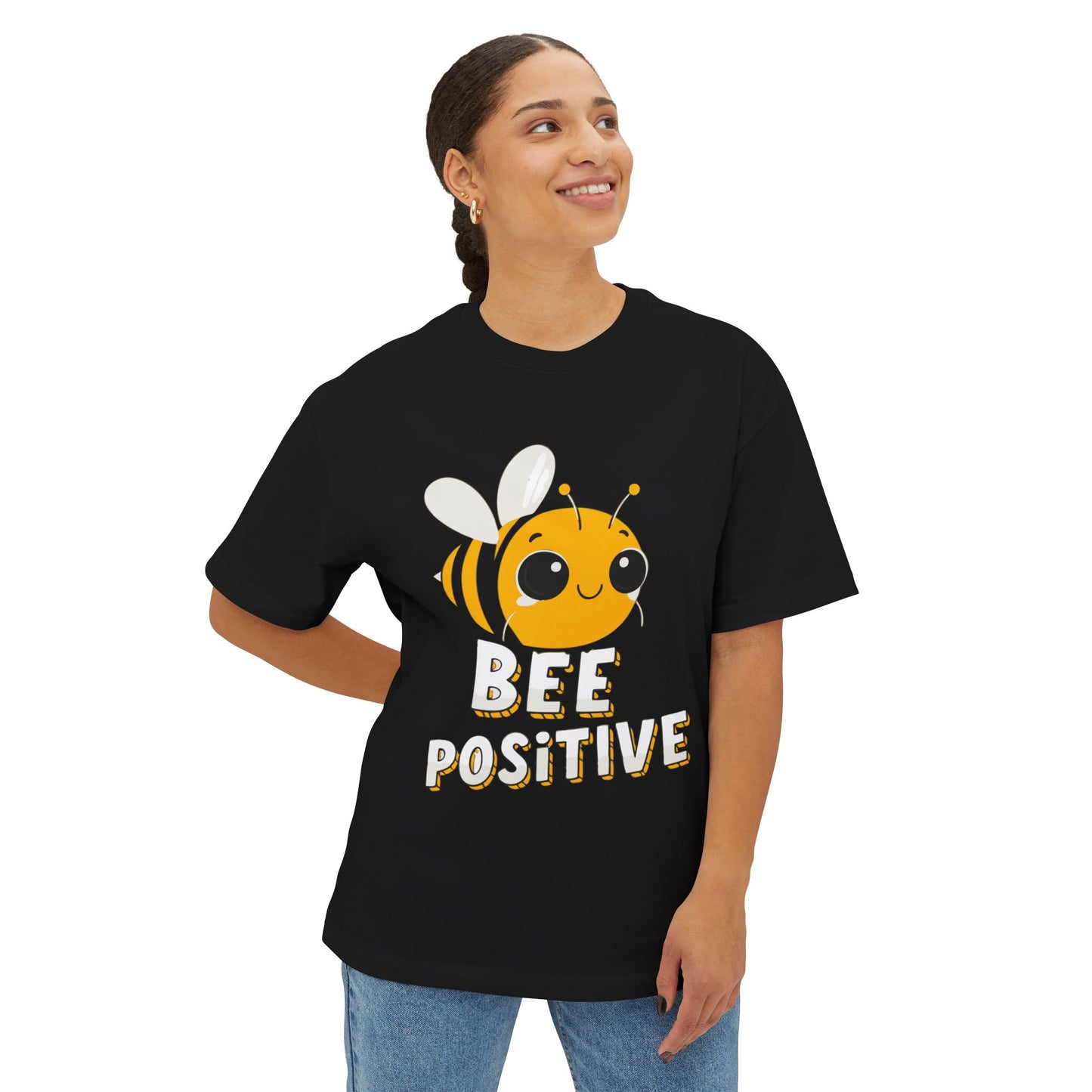 Oversized boxy Tee – Snazzy Bee positive Edition