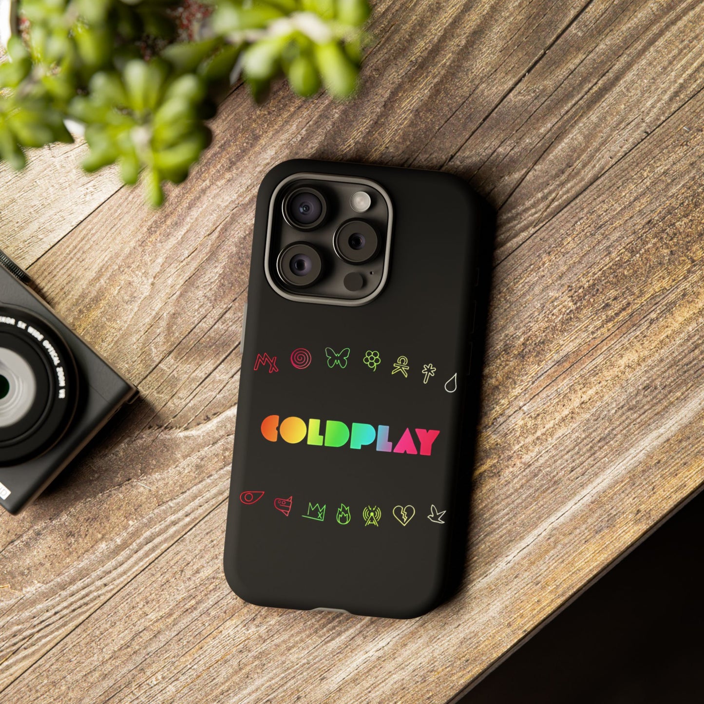 Premium Tough Case for iPhone 12 to 16 Pro Max Showcasing Coldplay’s Signage