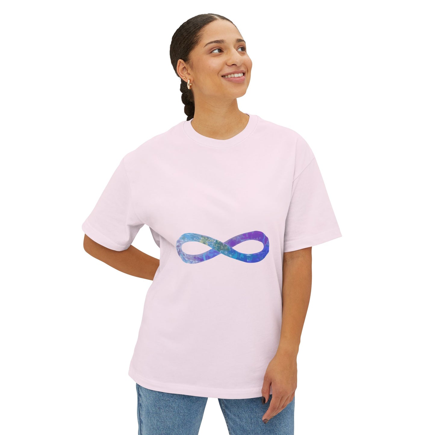 Cosmic Infinity Loop Unisex Oversized Boxy Tee