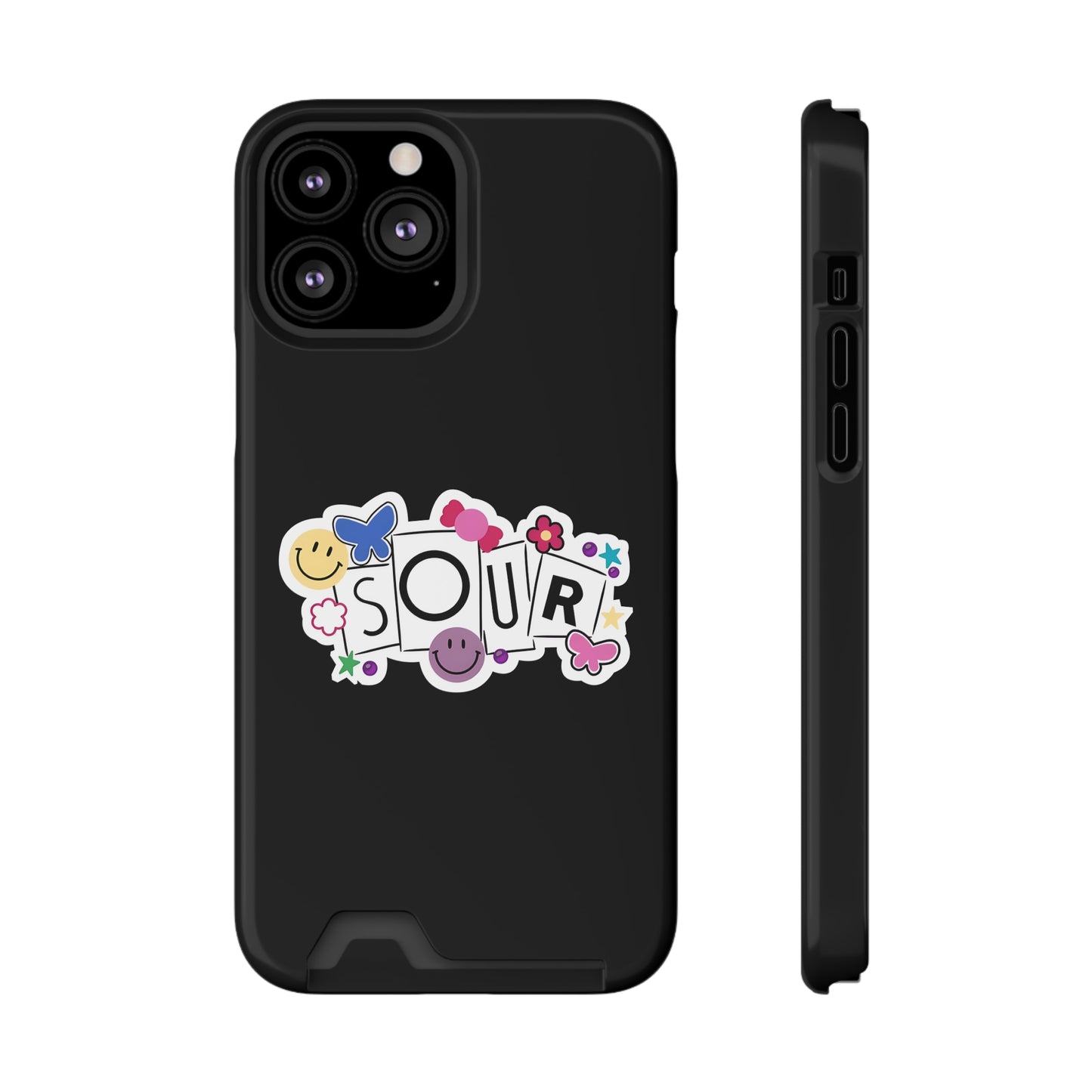 Phone Case + Card Holder For Iphone 13 – Olivia Rodrigo Sour | Black Edition