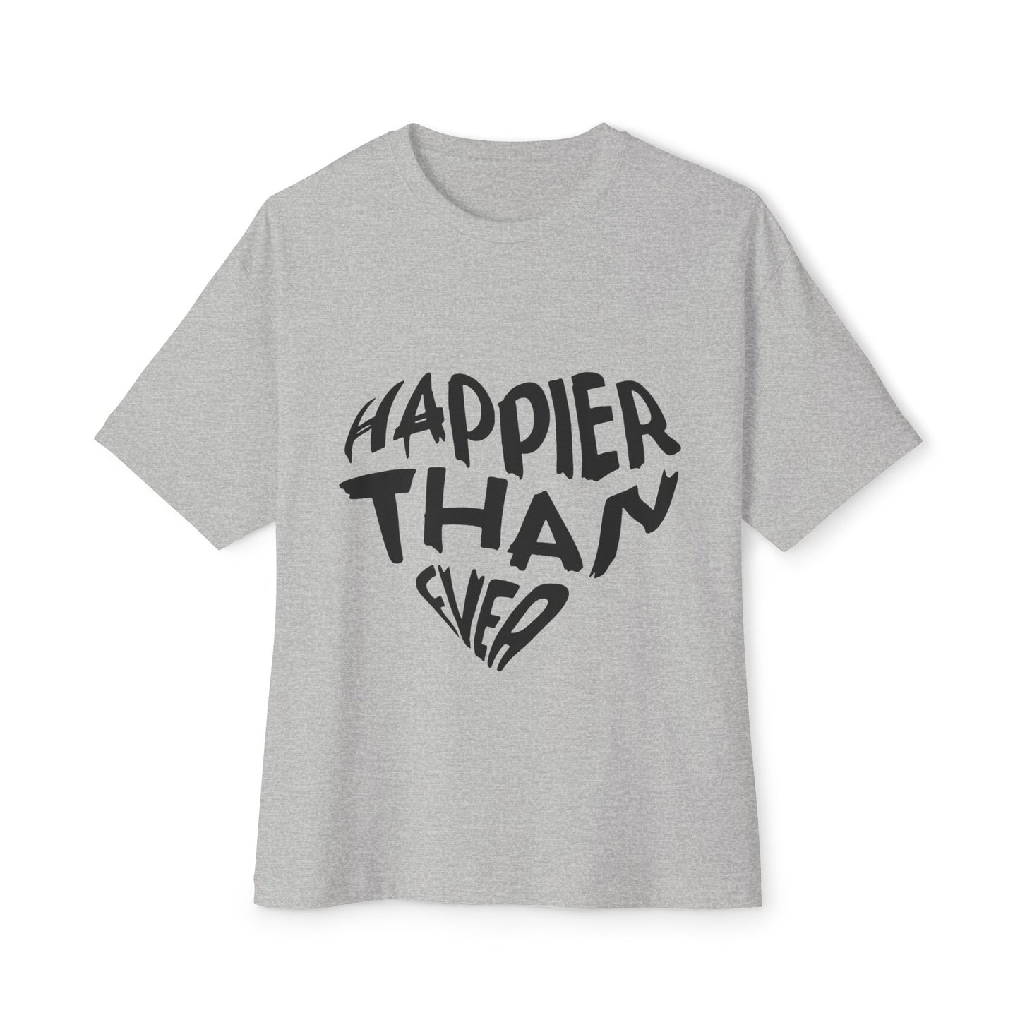 Happier Heart Lettering Unisex Oversized Tee