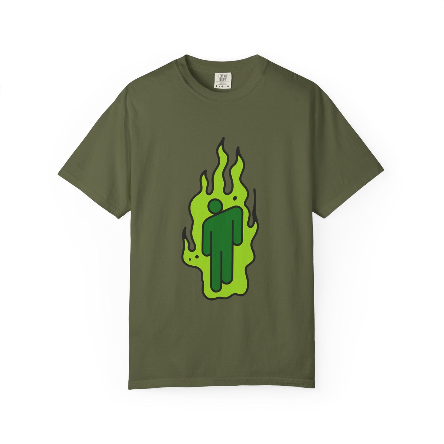 Green Flame Icon Unisex Dyed T-shirt