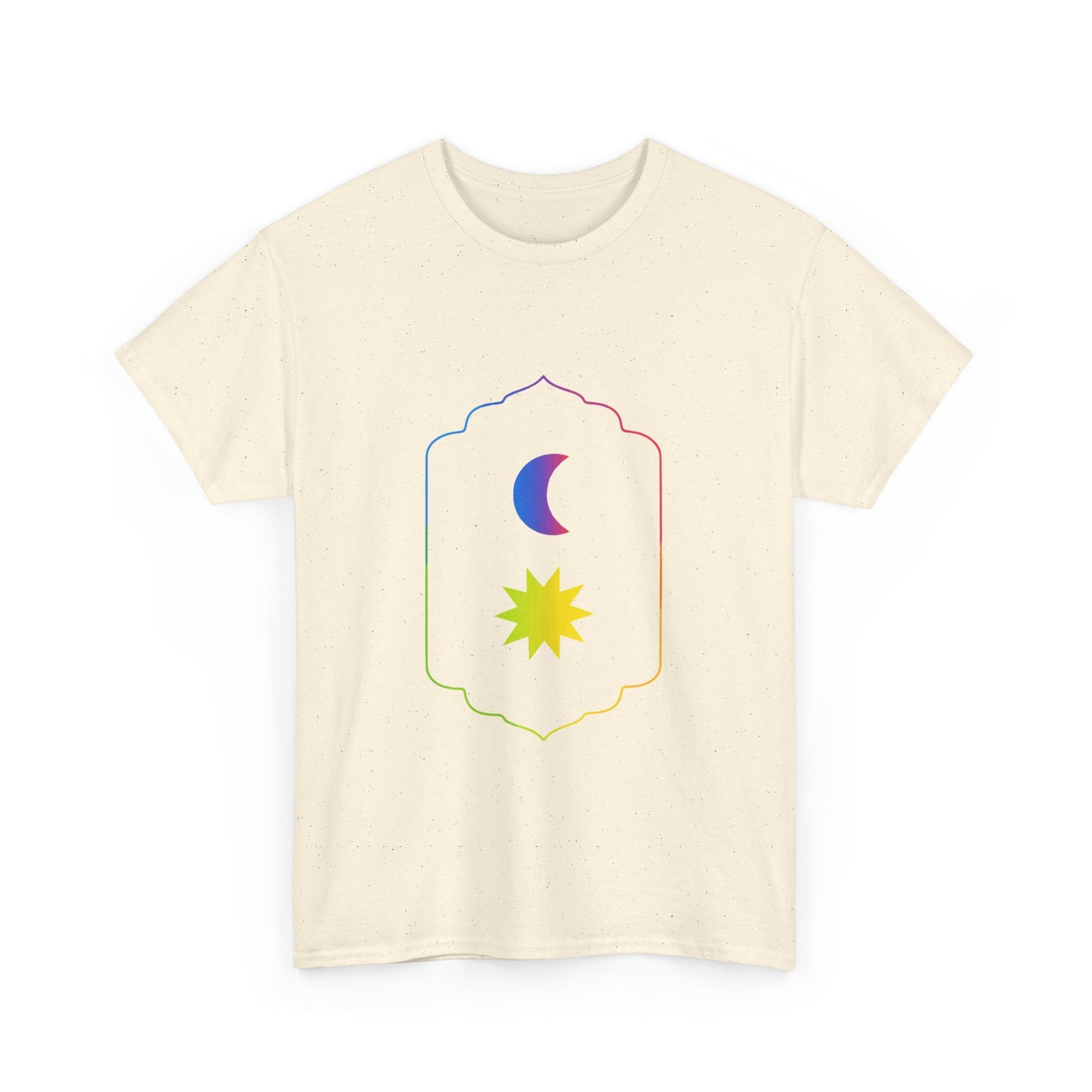 Gradient Moon and Star Emblem Unisex Cotton Tee
