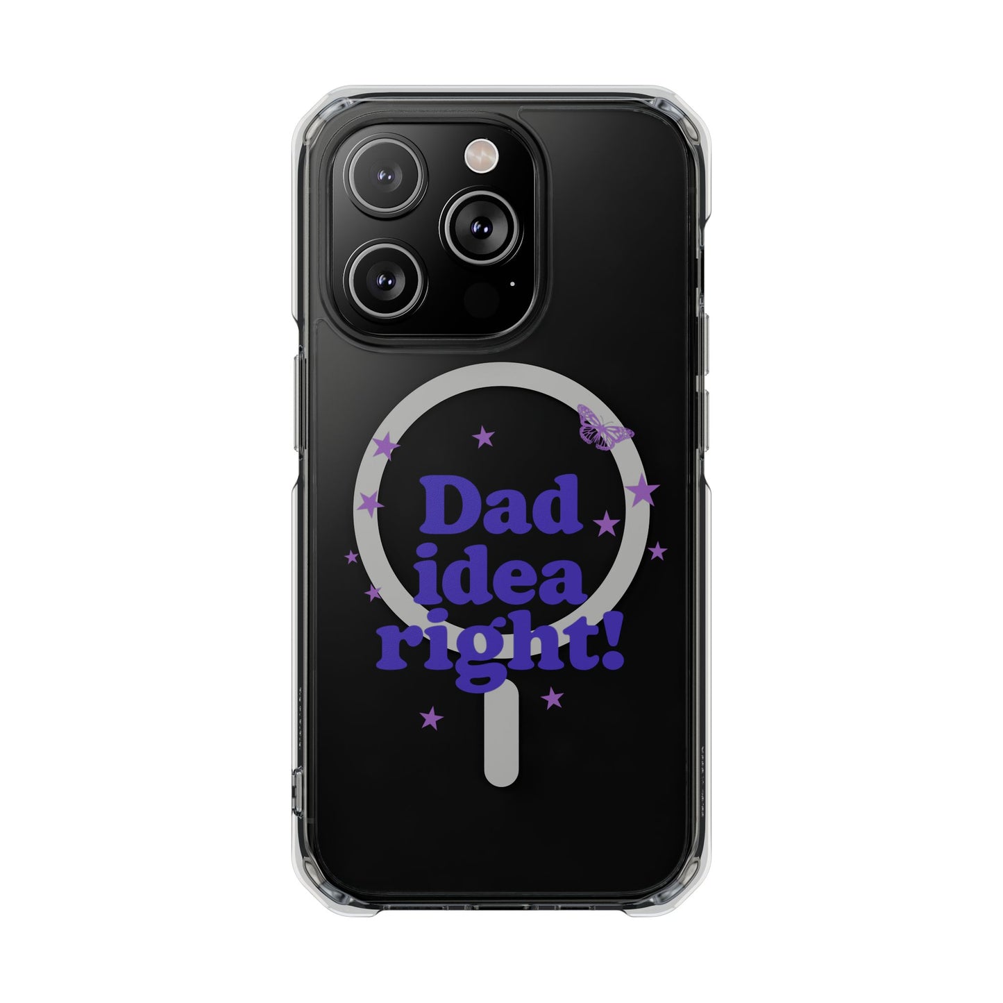 Dad Idea Right! Star & Butterfly Magnetic Clear Impact Case