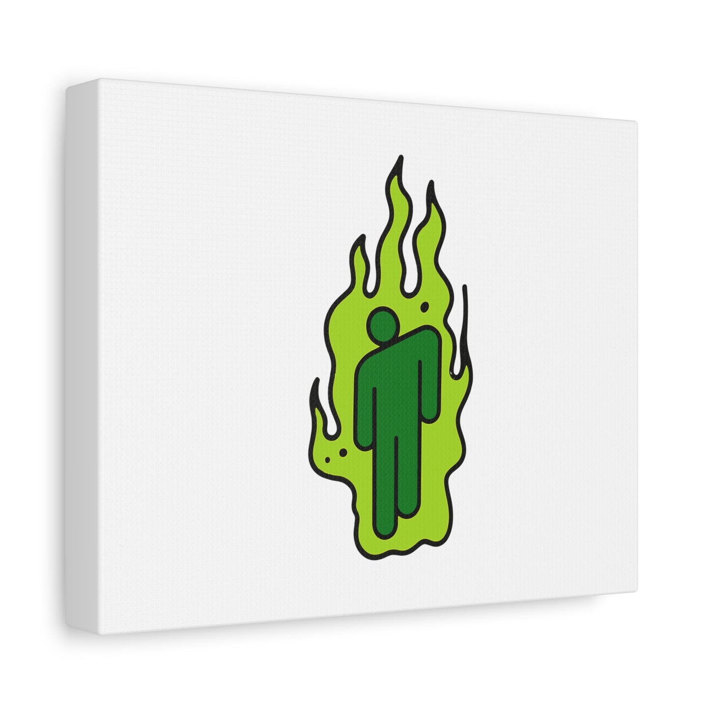 Green Flame Icon Matte Canvas