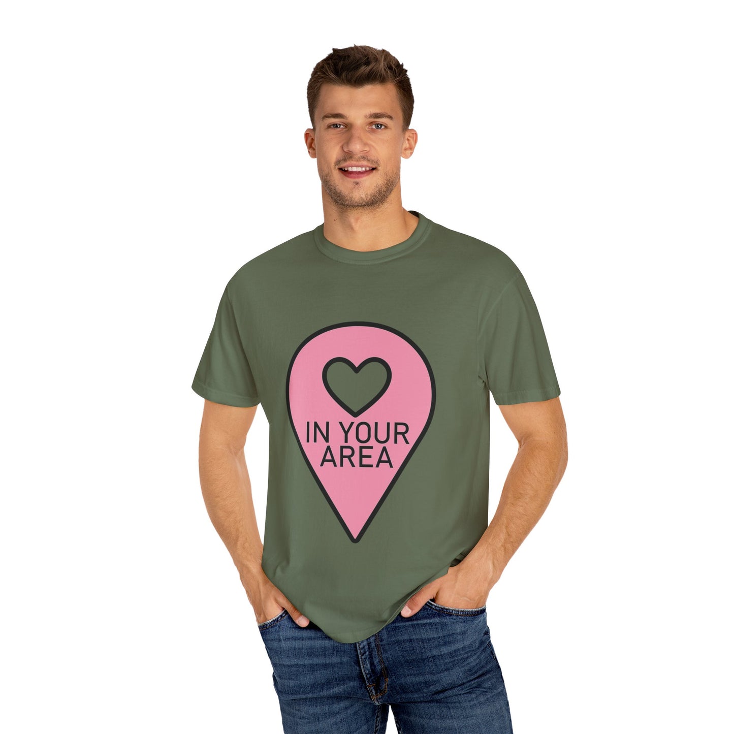 In Your Area Pin Marker – Dyed T-shirt