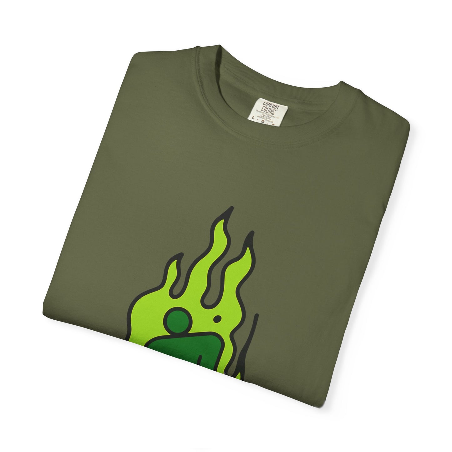 Green Flame Icon Unisex Dyed T-shirt