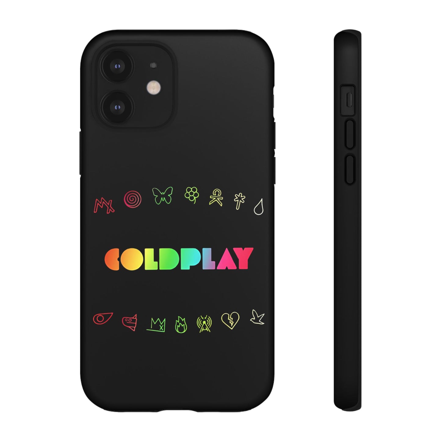 Premium Tough Case for iPhone 12 to 16 Pro Max Showcasing Coldplay’s Signage