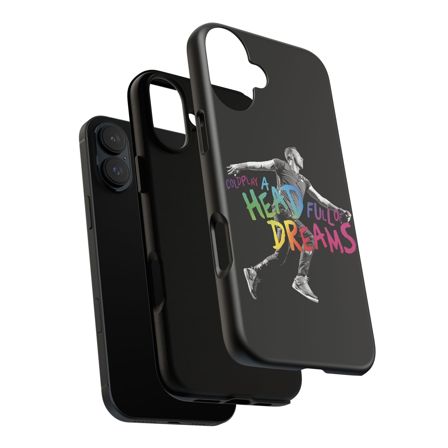 Premium Tough Case for iPhone 12 to 16 Pro Max Showcasing Coldplay A Head Full of Dreams Chris