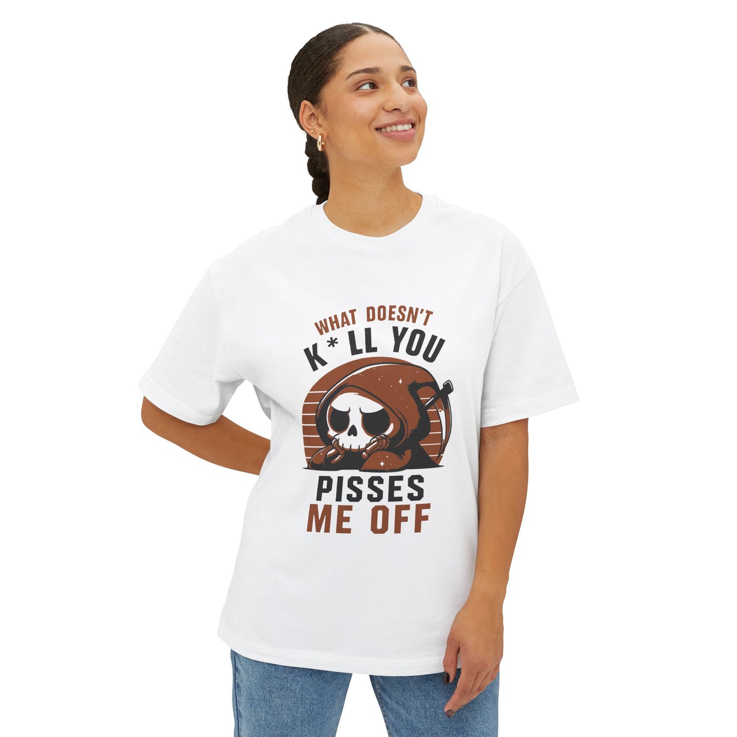 Oversized boxy Tee – Snazzy Piss Me off Edition