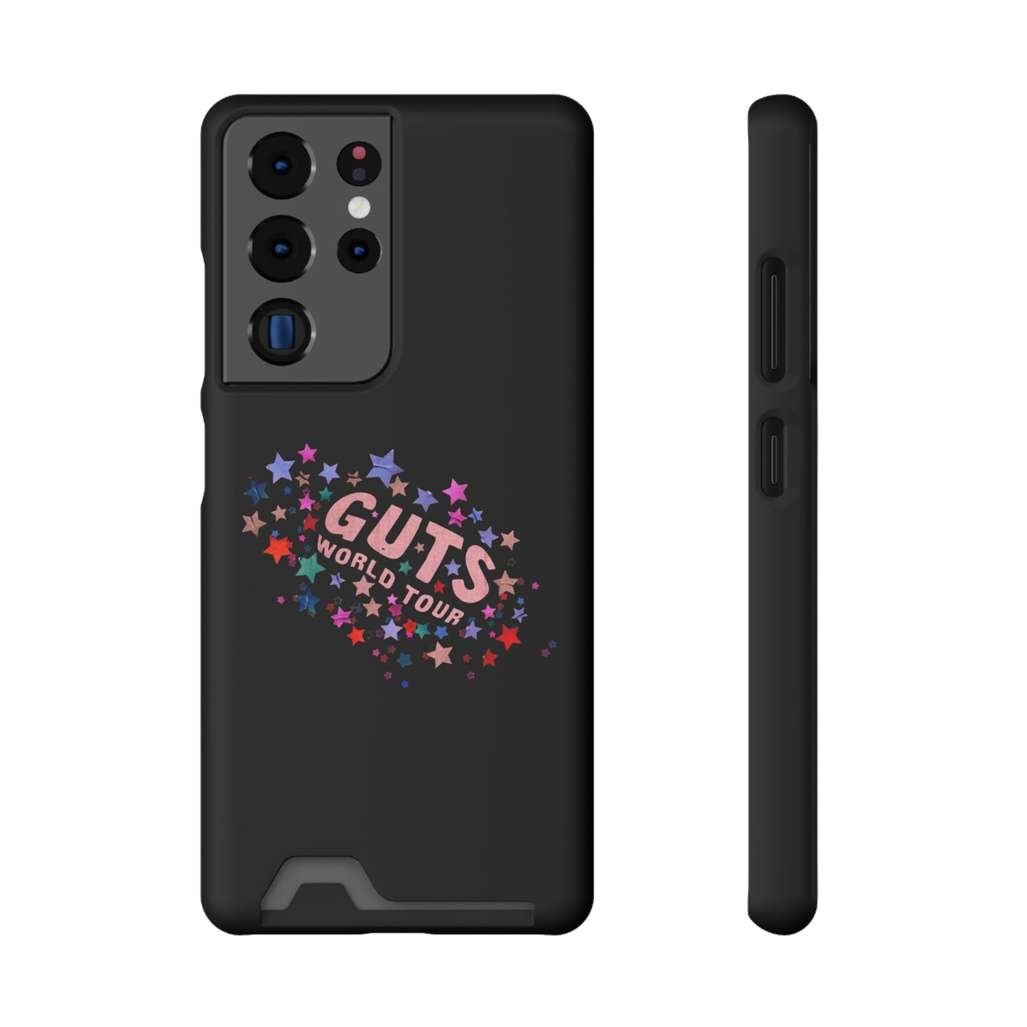 Phone Case + Card Holder For Samsung S21 to S22 – Olivia Rodrigo Guts World Tour | Black Edition