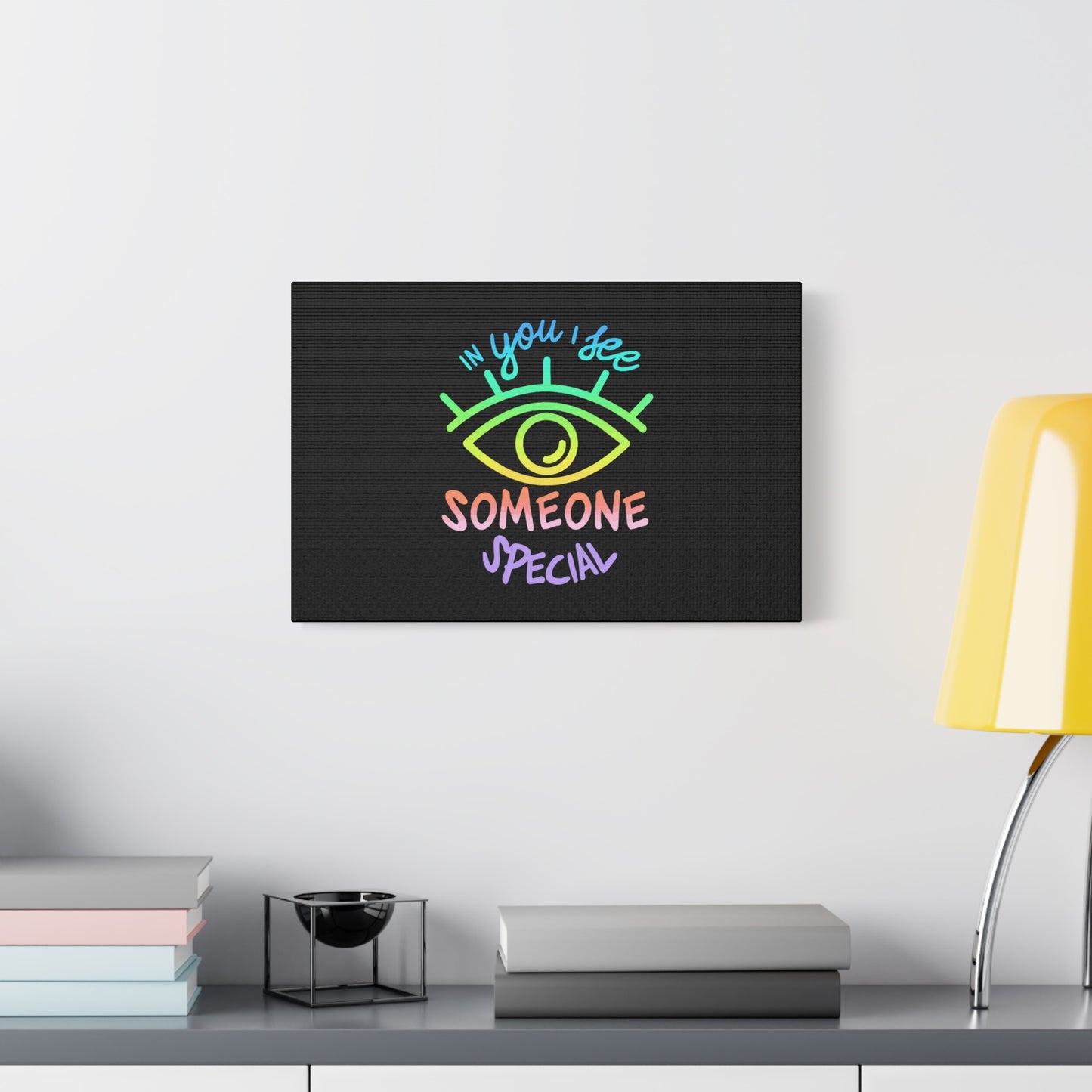 Vibrant Eye and Text Canvas