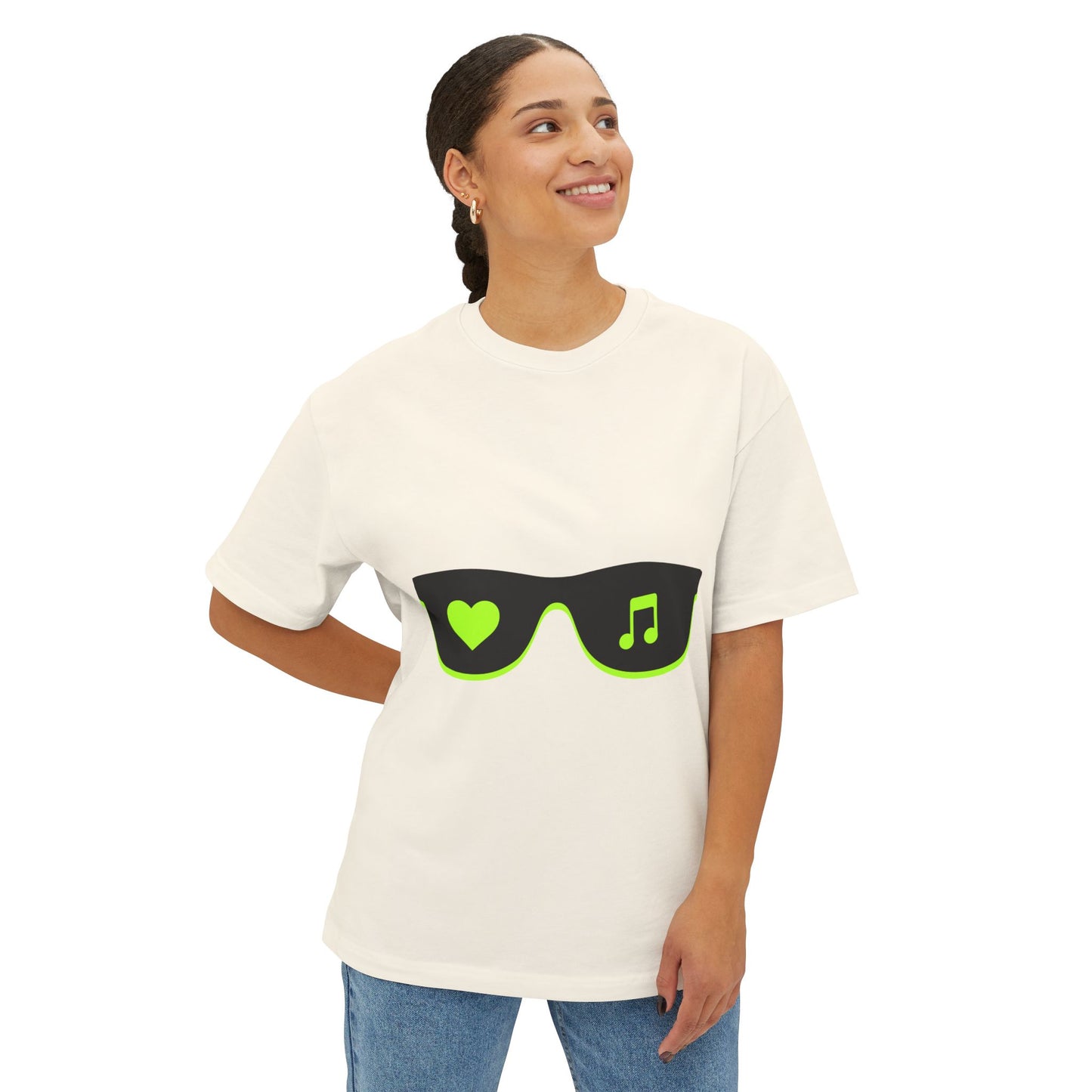 Neon Love Notes Unisex Oversized Boxy tee