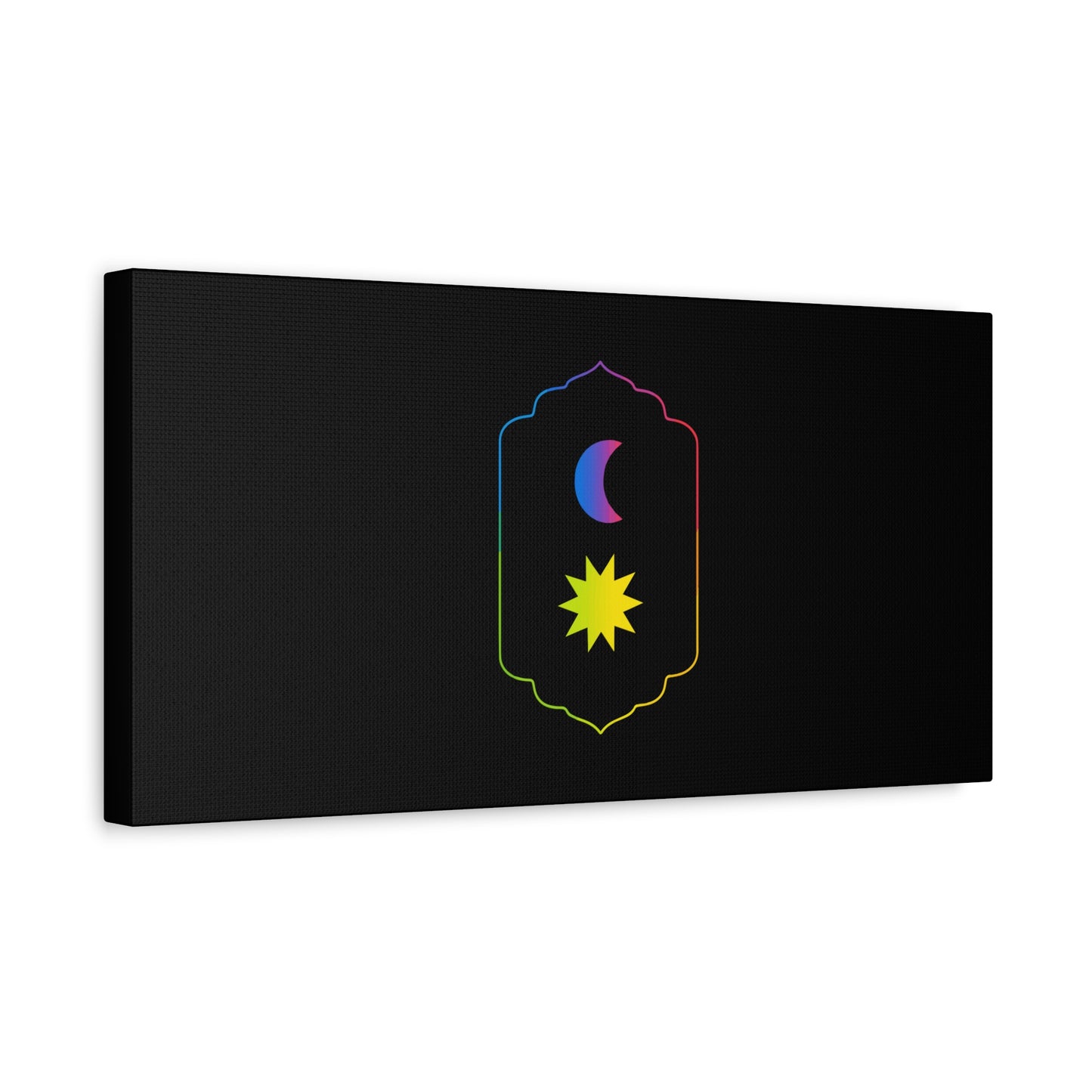 Gradient Moon and Star Emblem Canvas