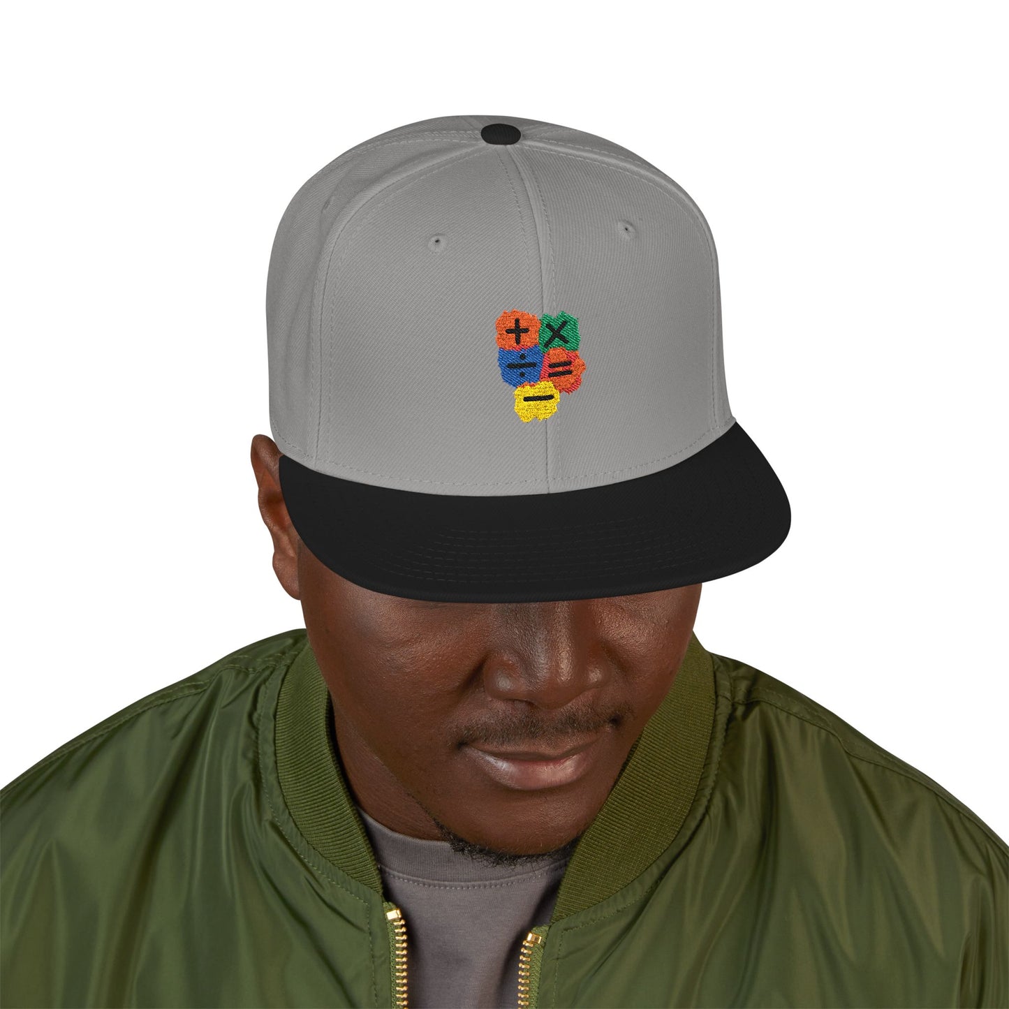 Orange Equals Symbol Snapback Cap