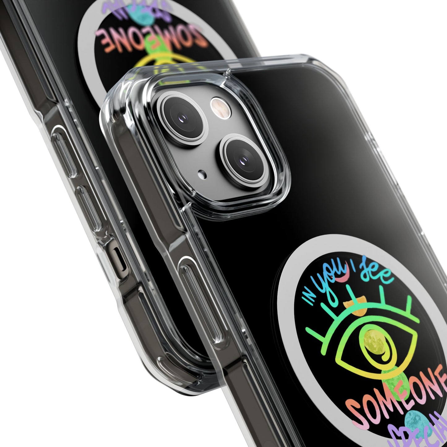 Rainbow Lunar Phases Magnetic Clear Impact case