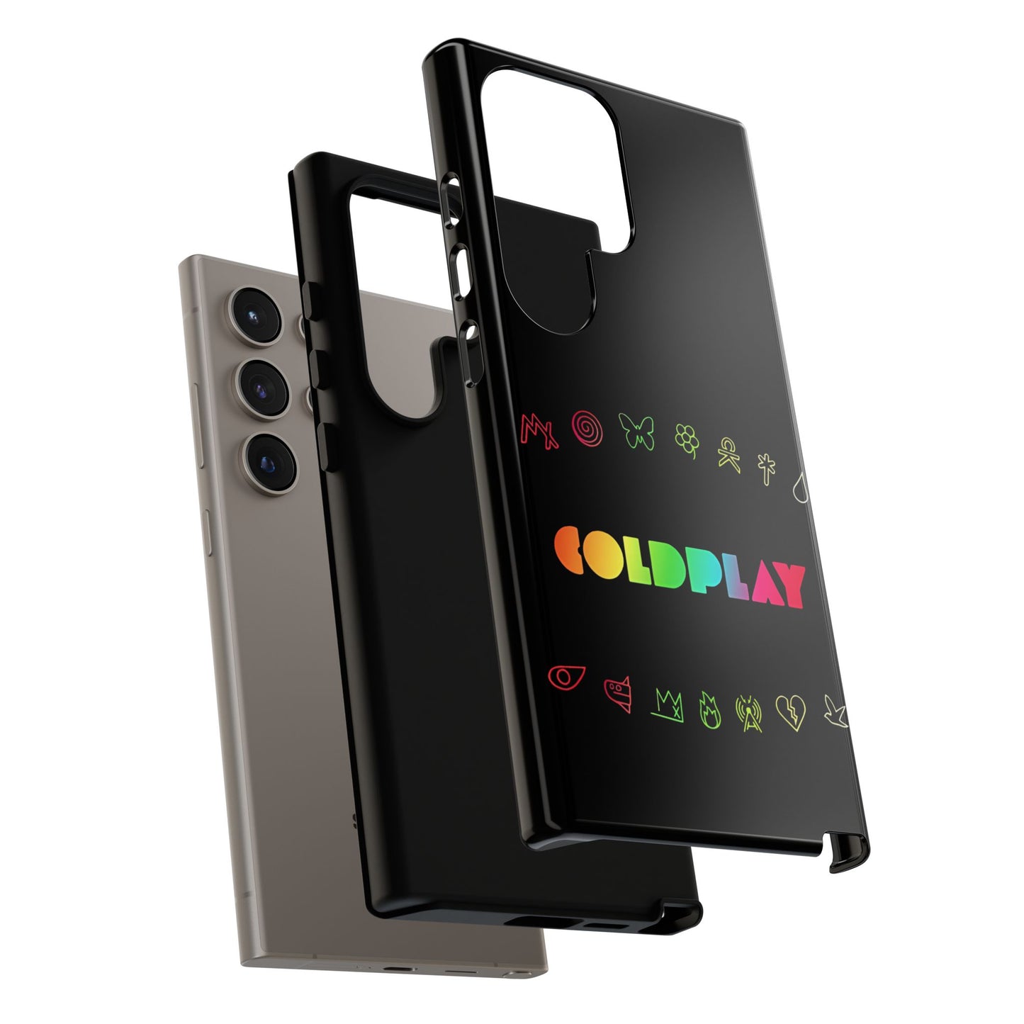 Premium Tough Case for Samsung S21 to S25 Ultra Showcasing Coldplay’s Signage