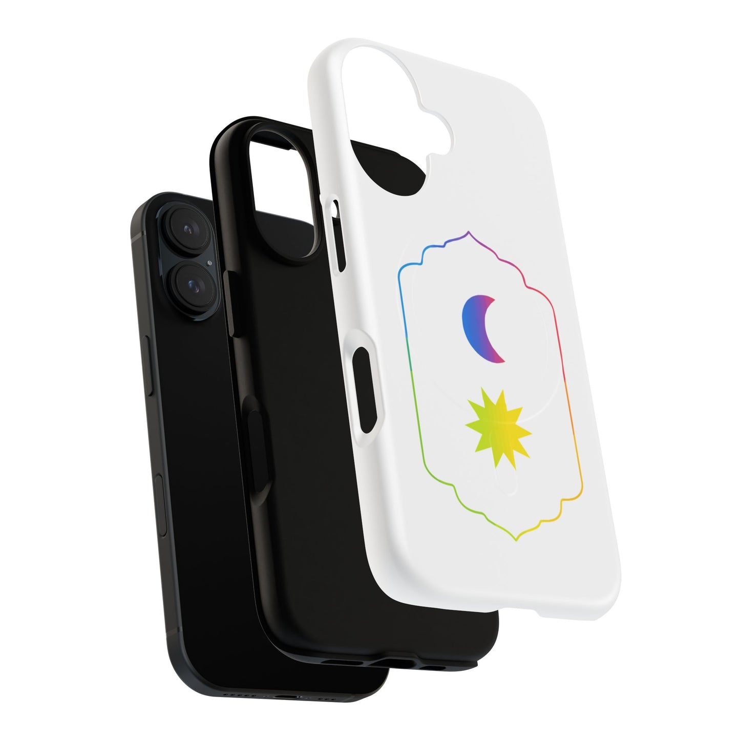Gradient Moon and Star Emblem Tough Magnetic Cas