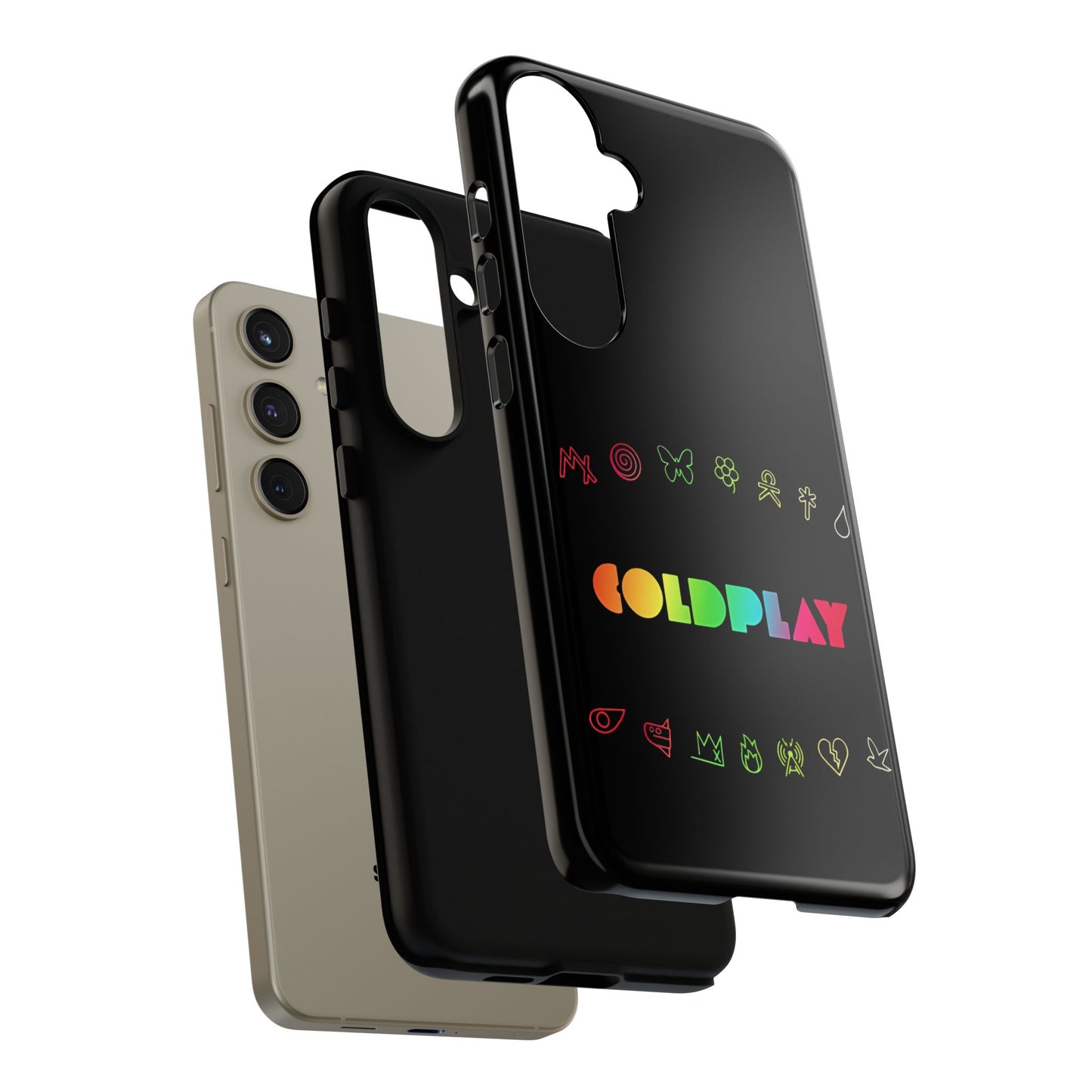 Premium Tough Case for Samsung S21 to S25 Ultra Showcasing Coldplay’s Signage