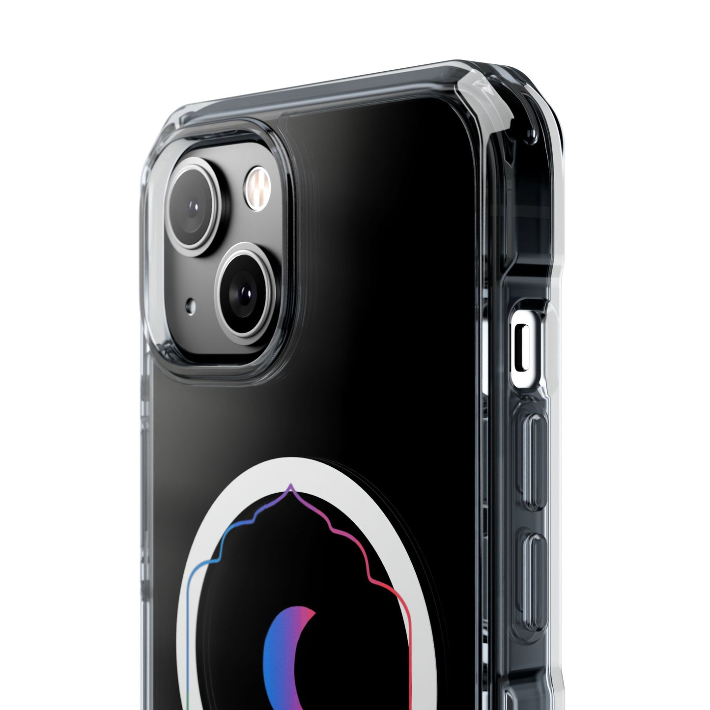 Gradient Moon and Star Emblem Magnetic Clear Impact case