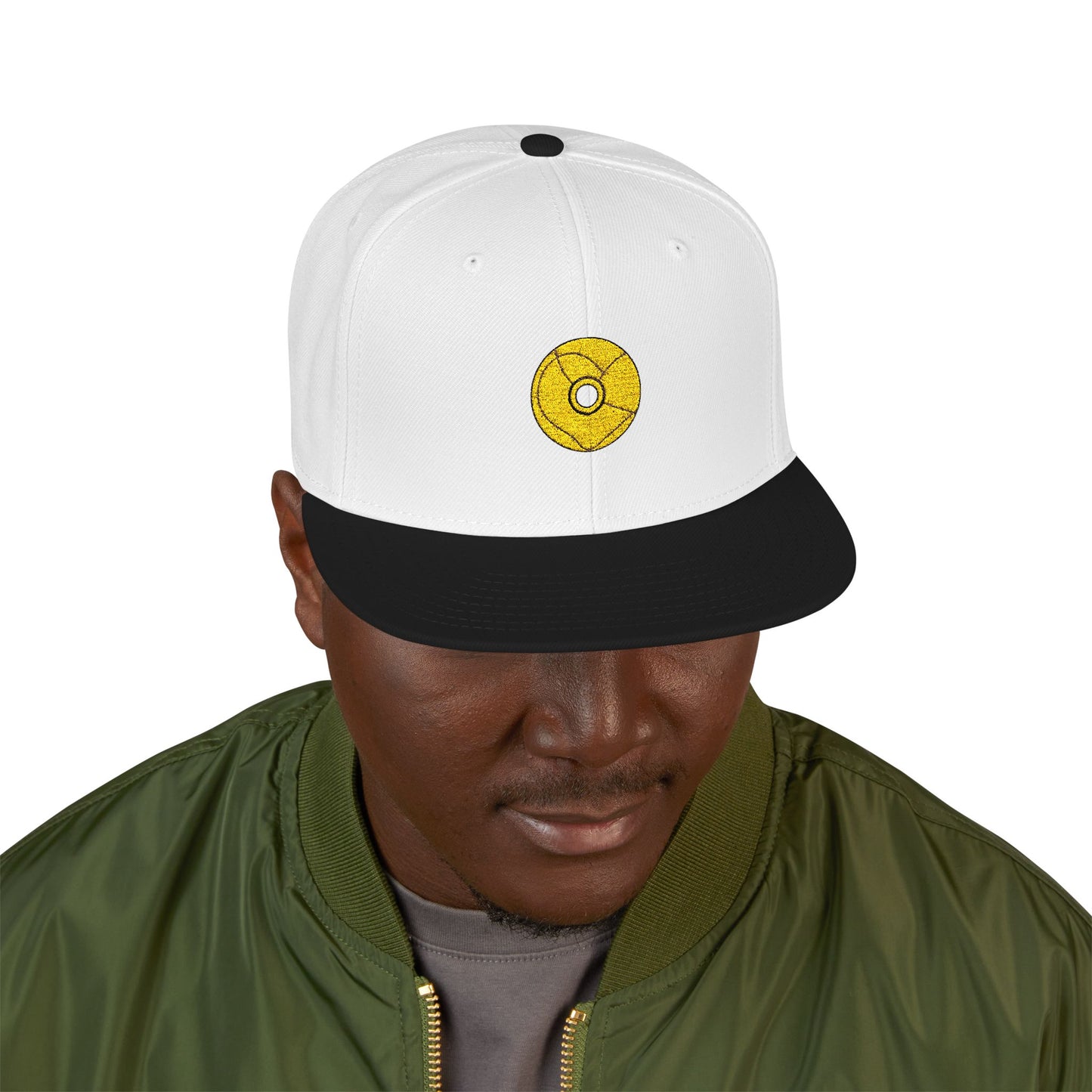 Minimalist Black Disc Outline Snapback Cap