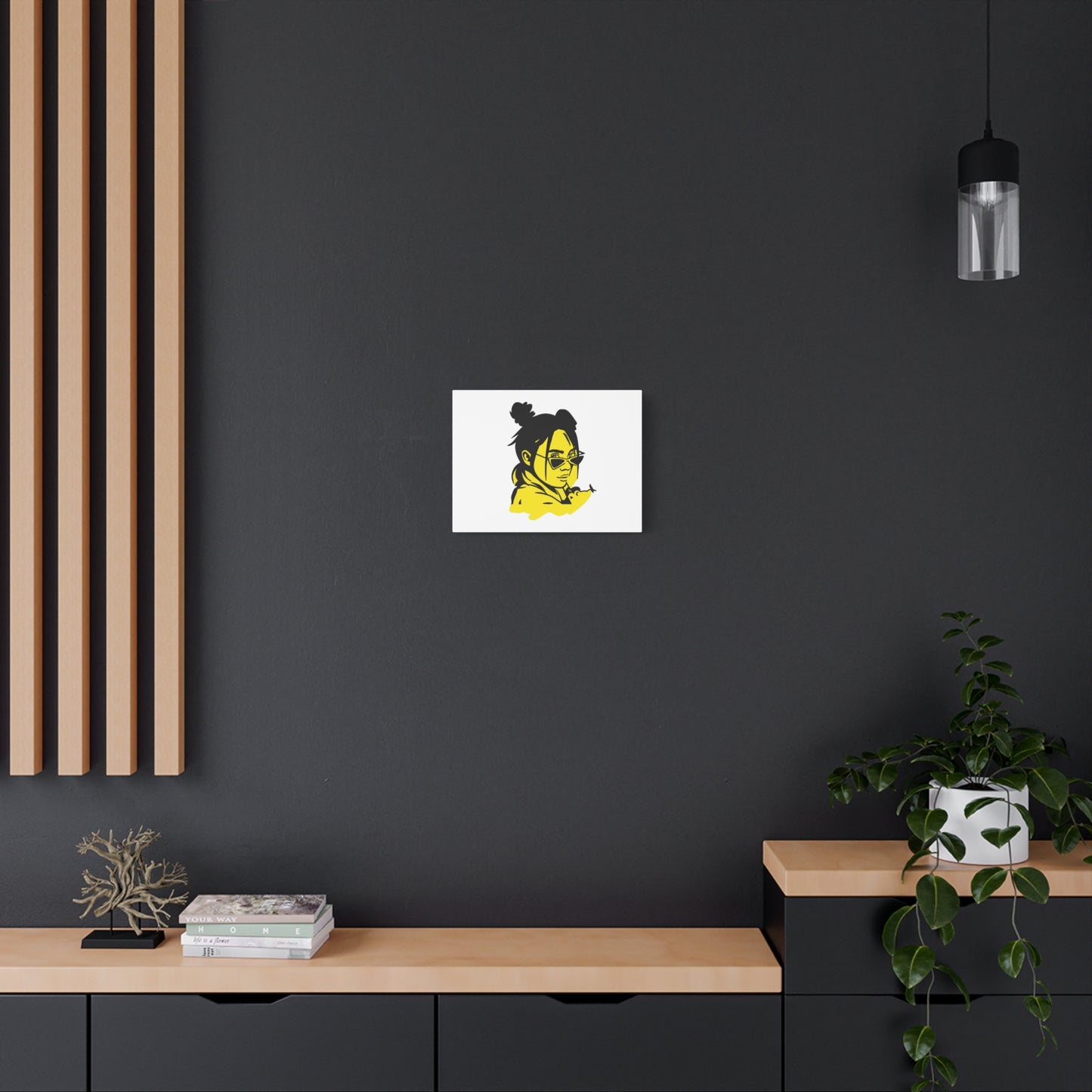 Neon Mood Portrait Matte Canvas