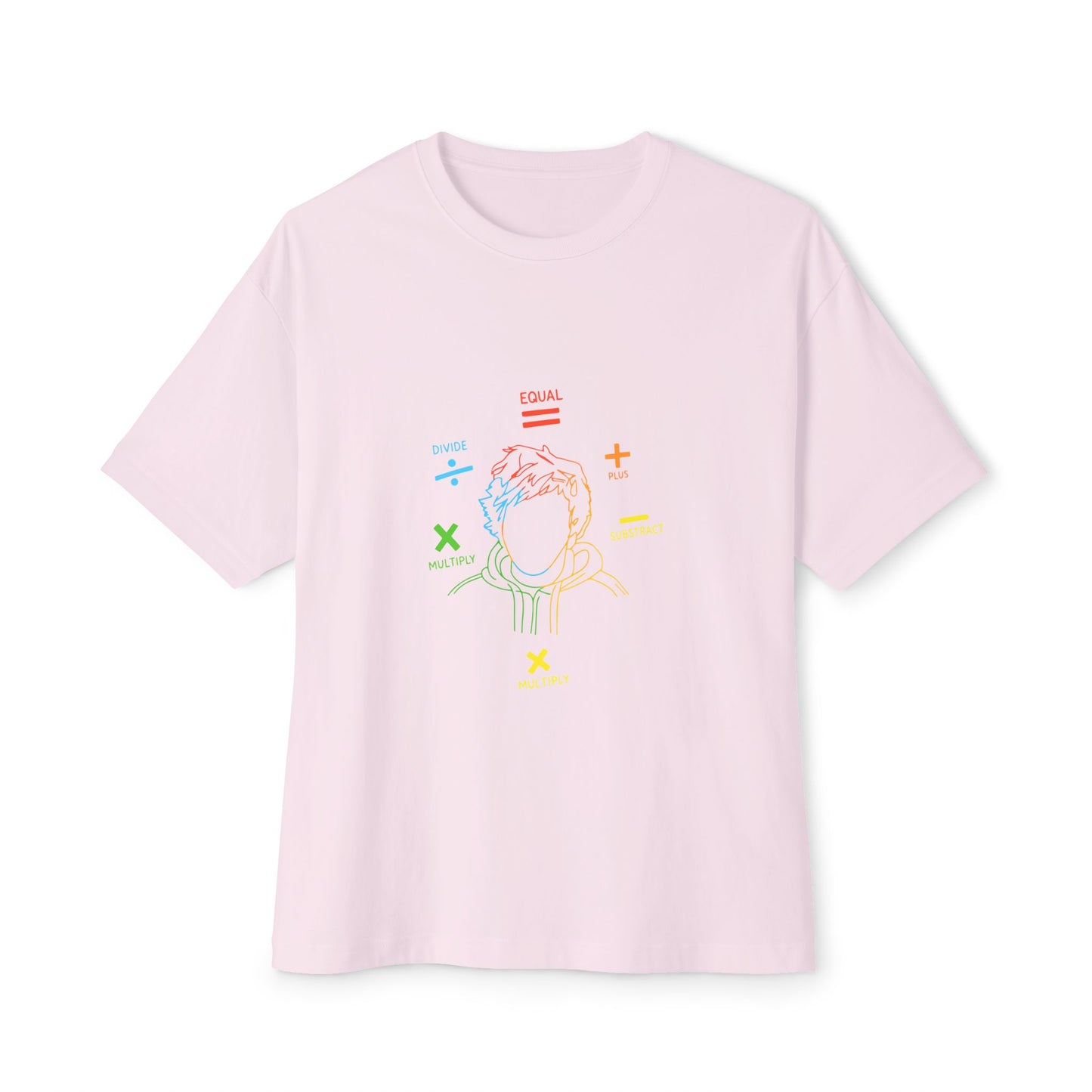 Minimalist Divide Symbol with Brush Oversized Boxy Tee